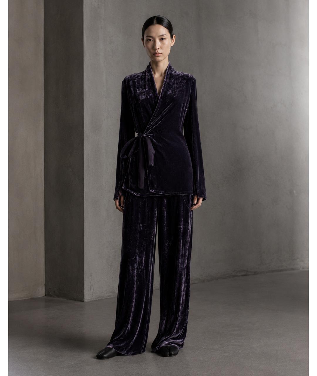 RICK OWENS Фиолетовый велюровый костюм с брюками, фото 2