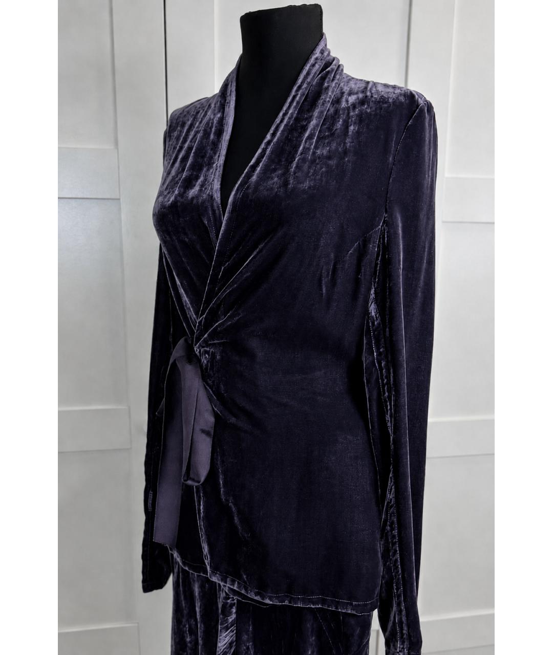 RICK OWENS Фиолетовый велюровый костюм с брюками, фото 5