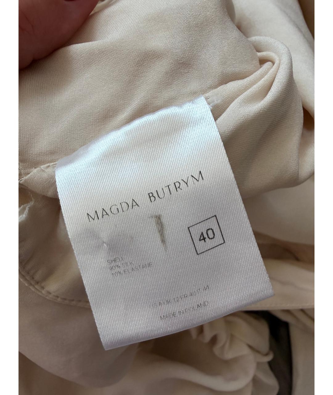 MAGDA BUTRYM Бежевое шелковое коктейльное платье, фото 3