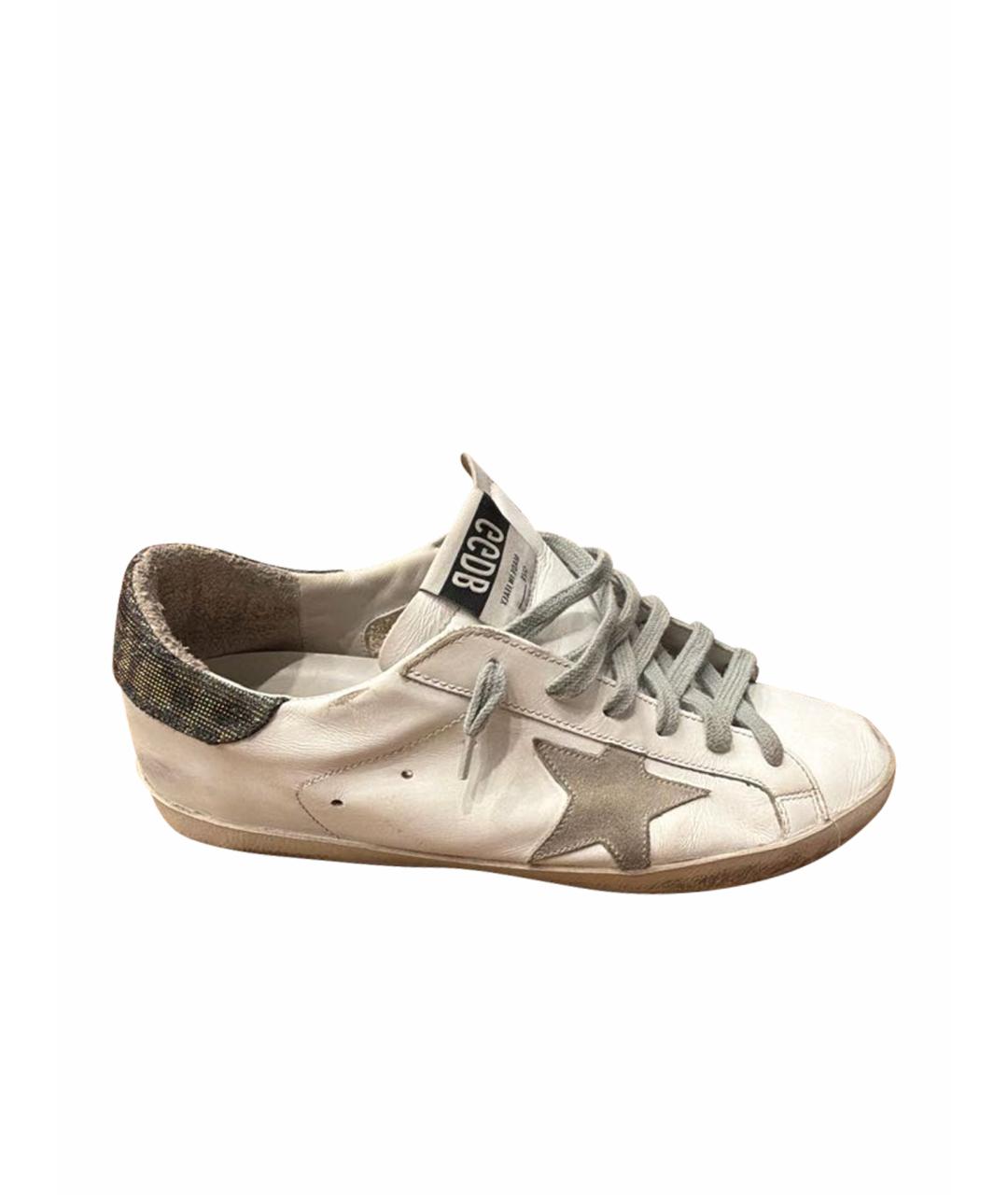 GOLDEN GOOSE Белые кеды из лакированной кожи, фото 1