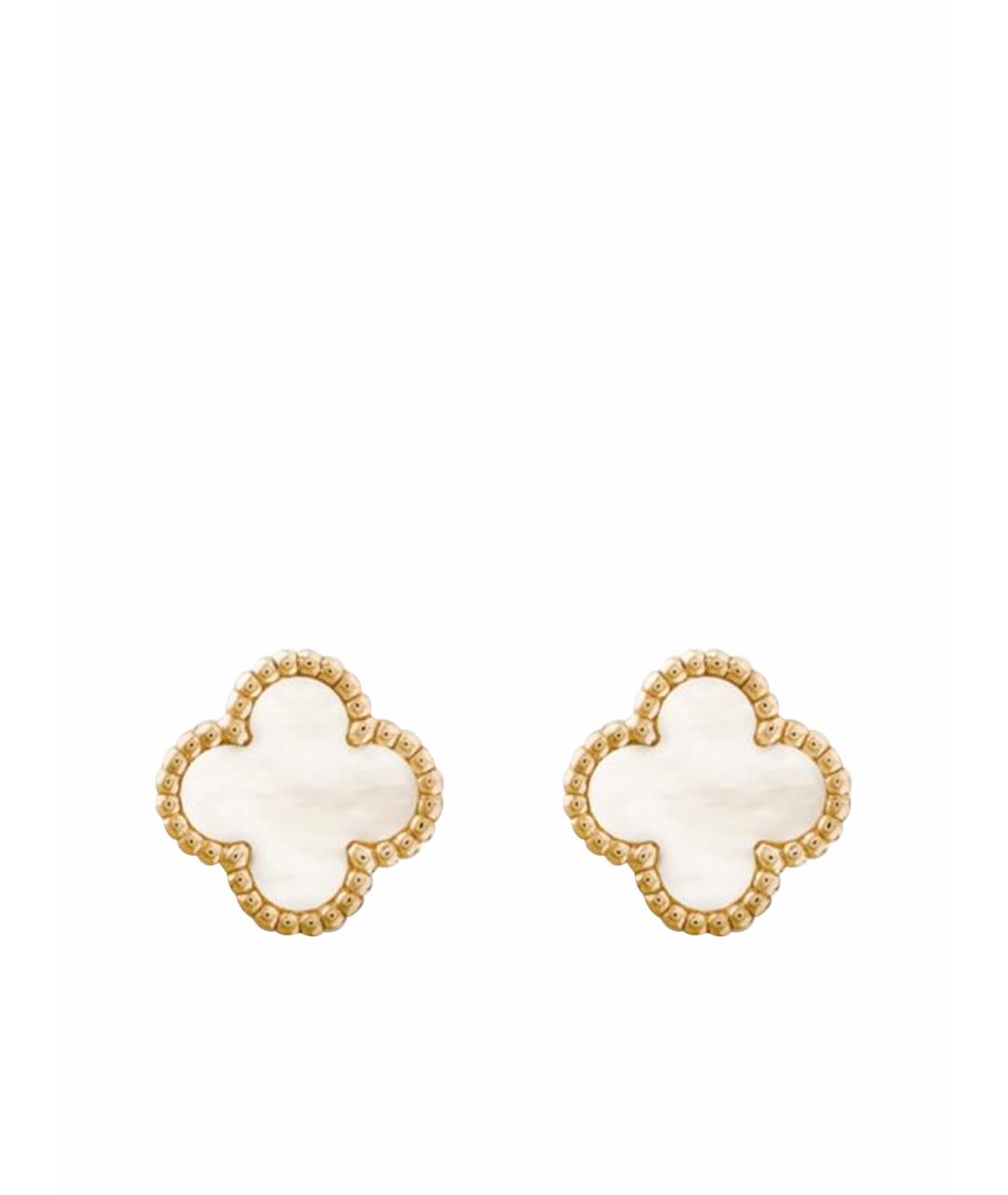 VAN CLEEF & ARPELS Белые серьги из желтого золота, фото 1