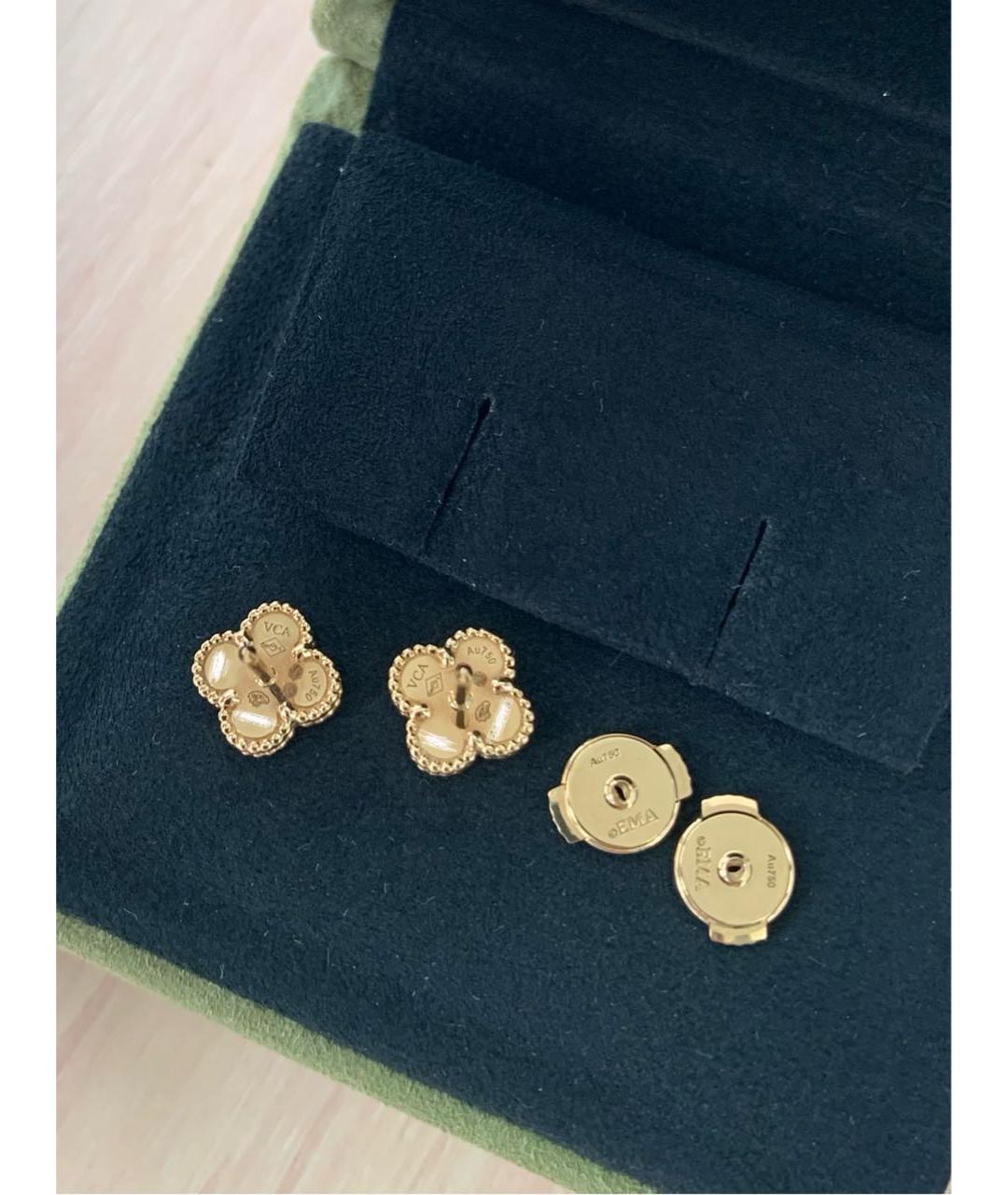 VAN CLEEF & ARPELS Белые серьги из желтого золота, фото 8