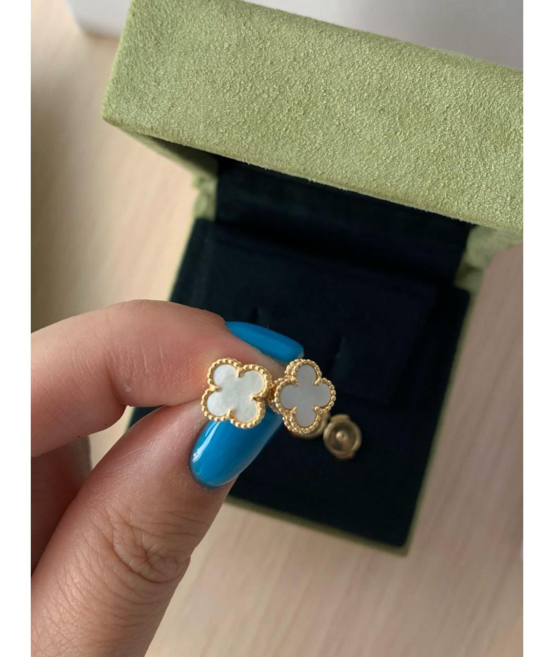 VAN CLEEF & ARPELS Белые серьги из желтого золота, фото 5