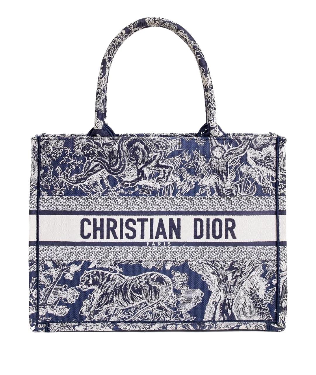 CHRISTIAN DIOR Синяя тканевая сумка тоут, фото 1