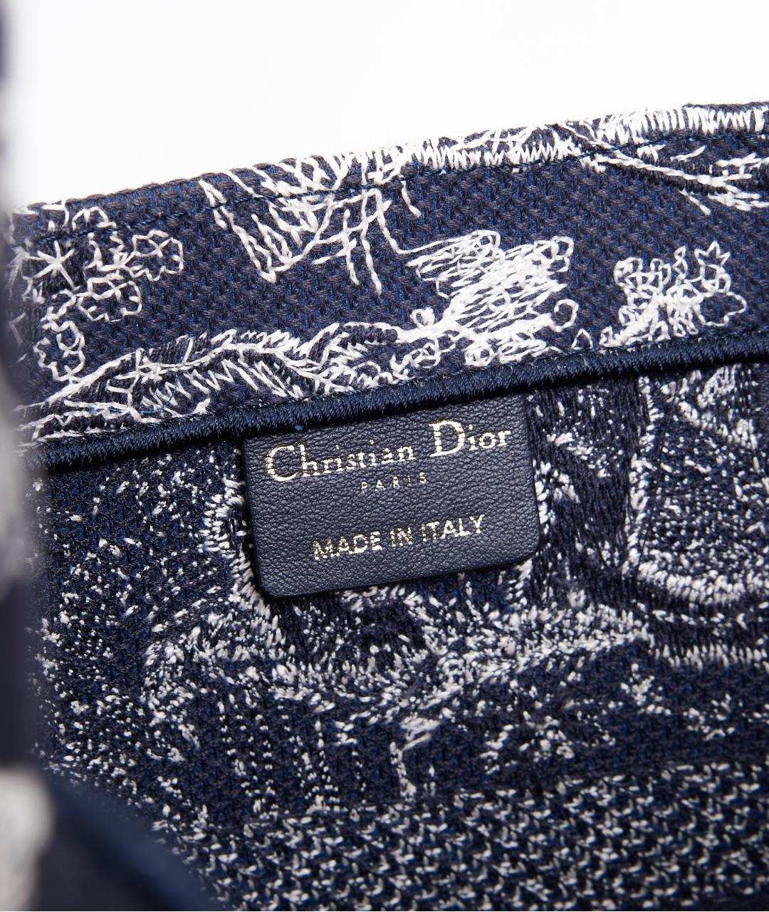 CHRISTIAN DIOR Синяя тканевая сумка тоут, фото 5