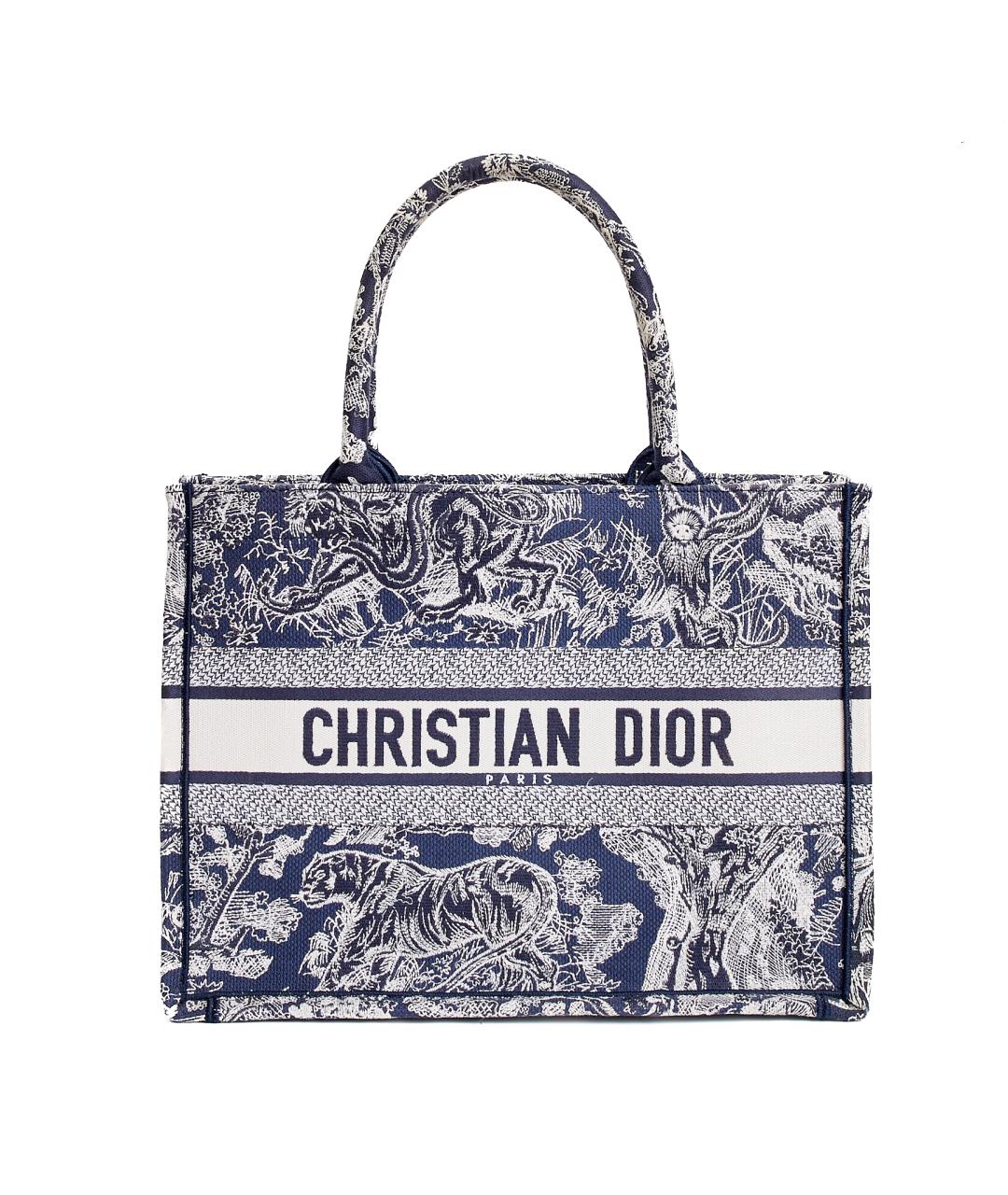 CHRISTIAN DIOR Синяя тканевая сумка тоут, фото 8