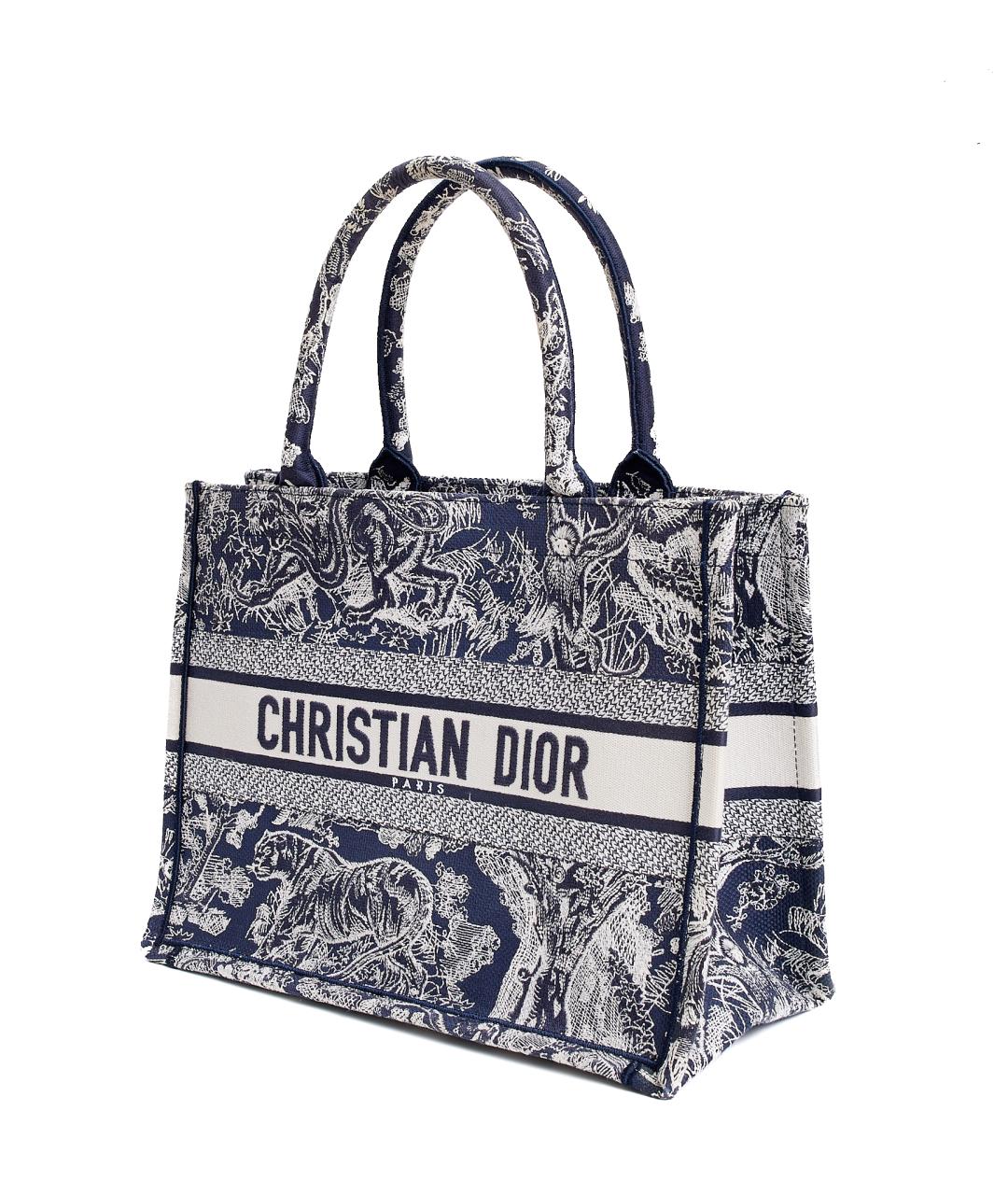 CHRISTIAN DIOR Синяя тканевая сумка тоут, фото 2