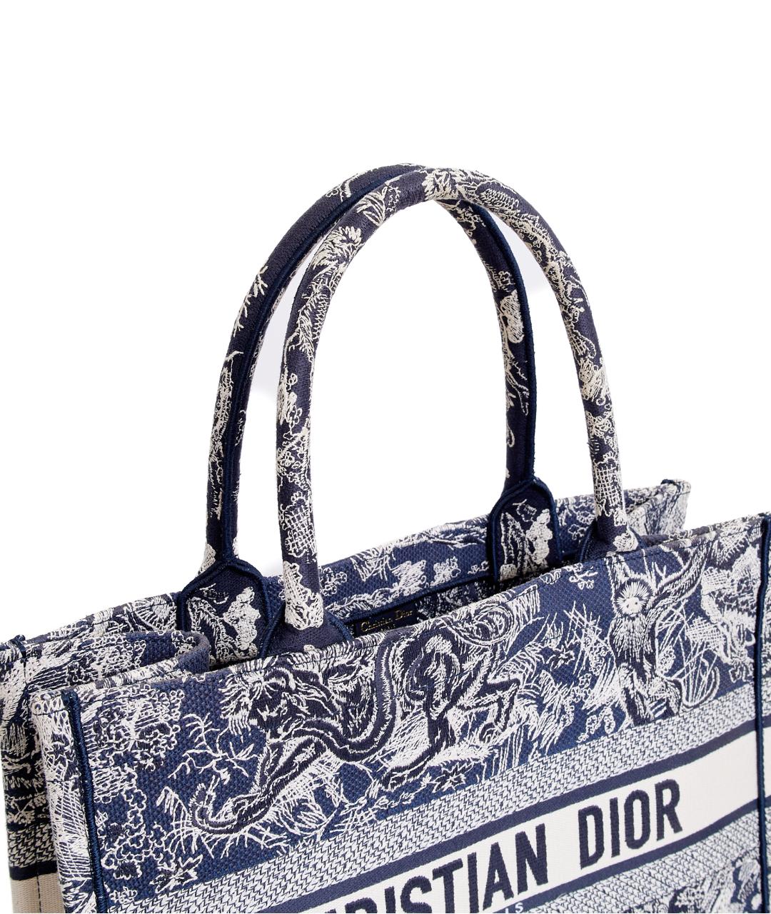 CHRISTIAN DIOR Синяя тканевая сумка тоут, фото 4