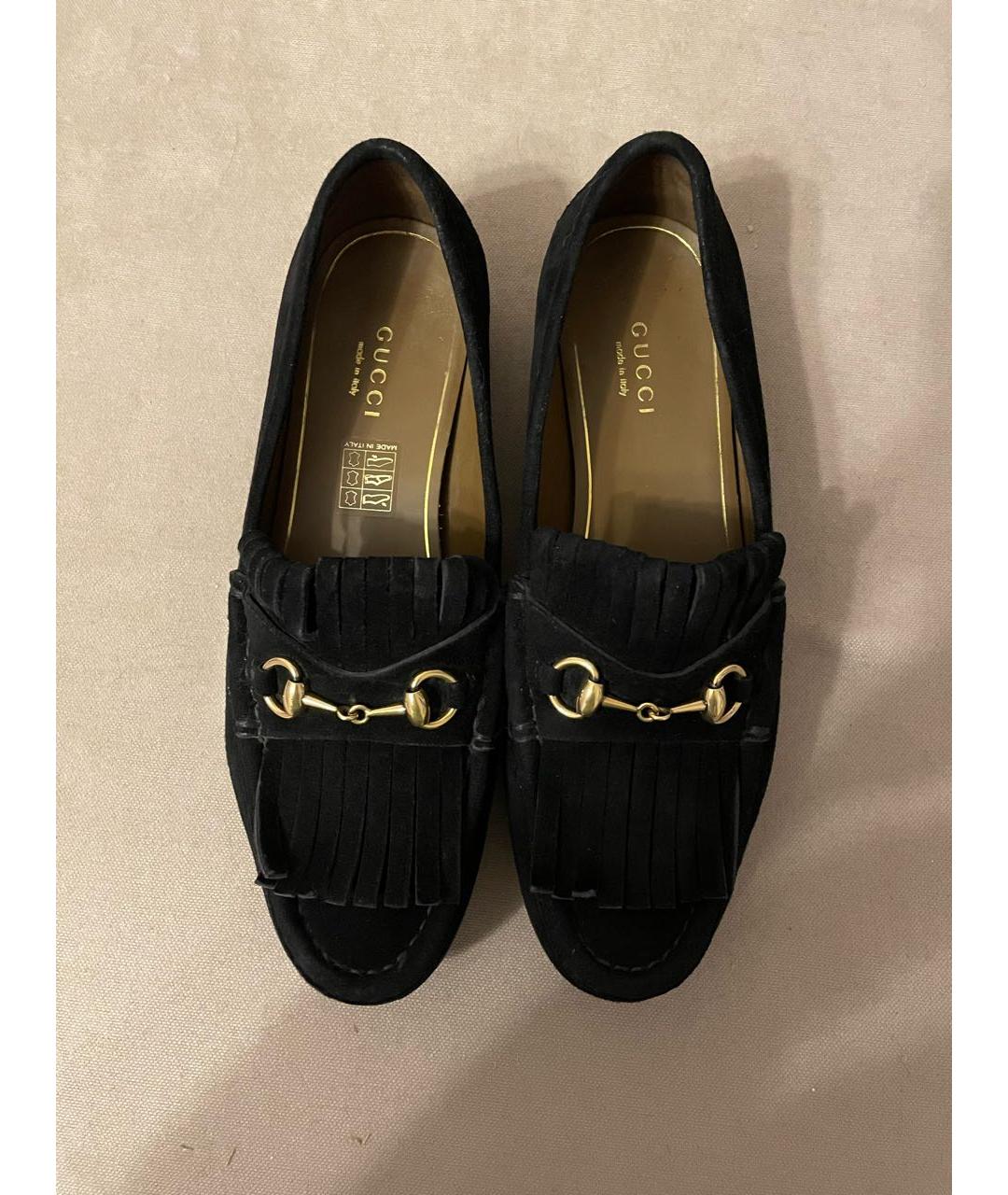 GUCCI Черные замшевые мокасины, фото 2