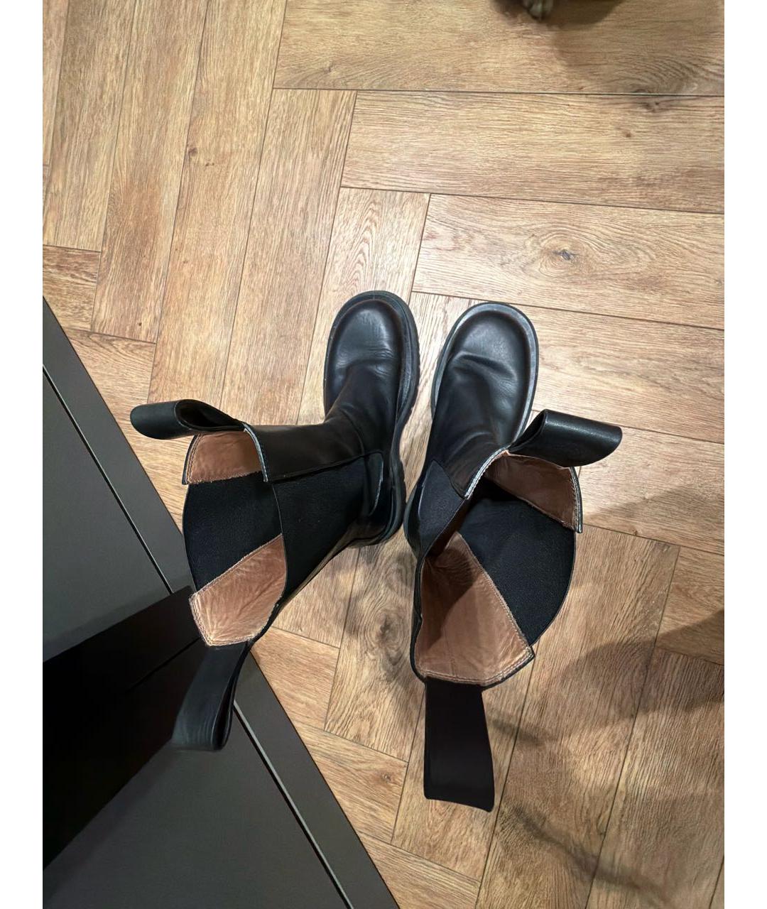 BOTTEGA VENETA Черные кожаные ботинки, фото 3