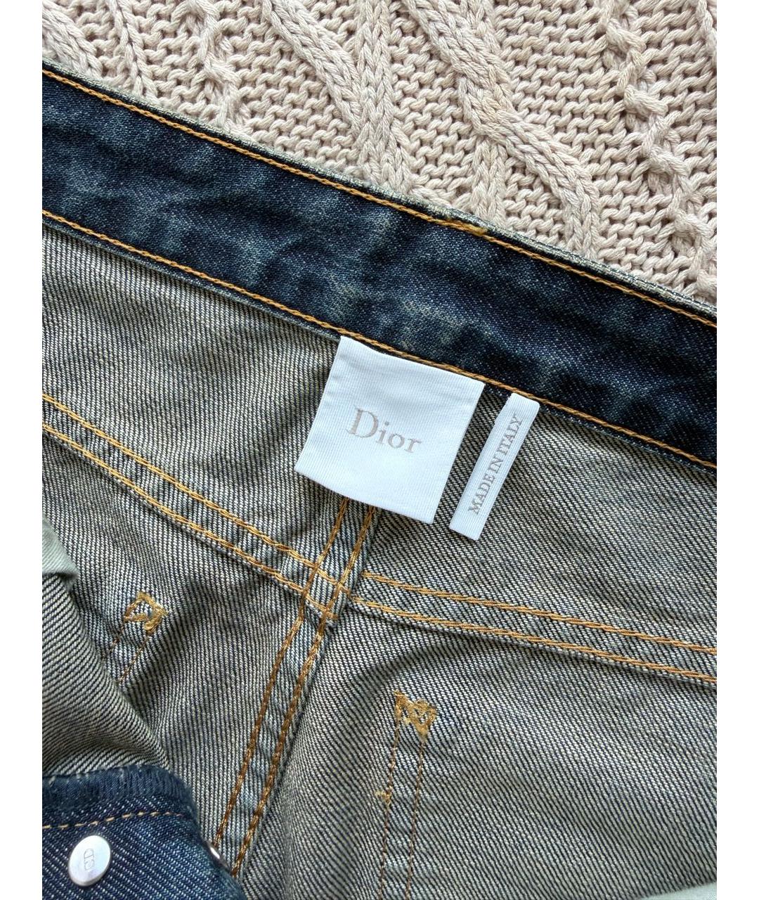 CHRISTIAN DIOR Синие хлопковые джинсы клеш, фото 3