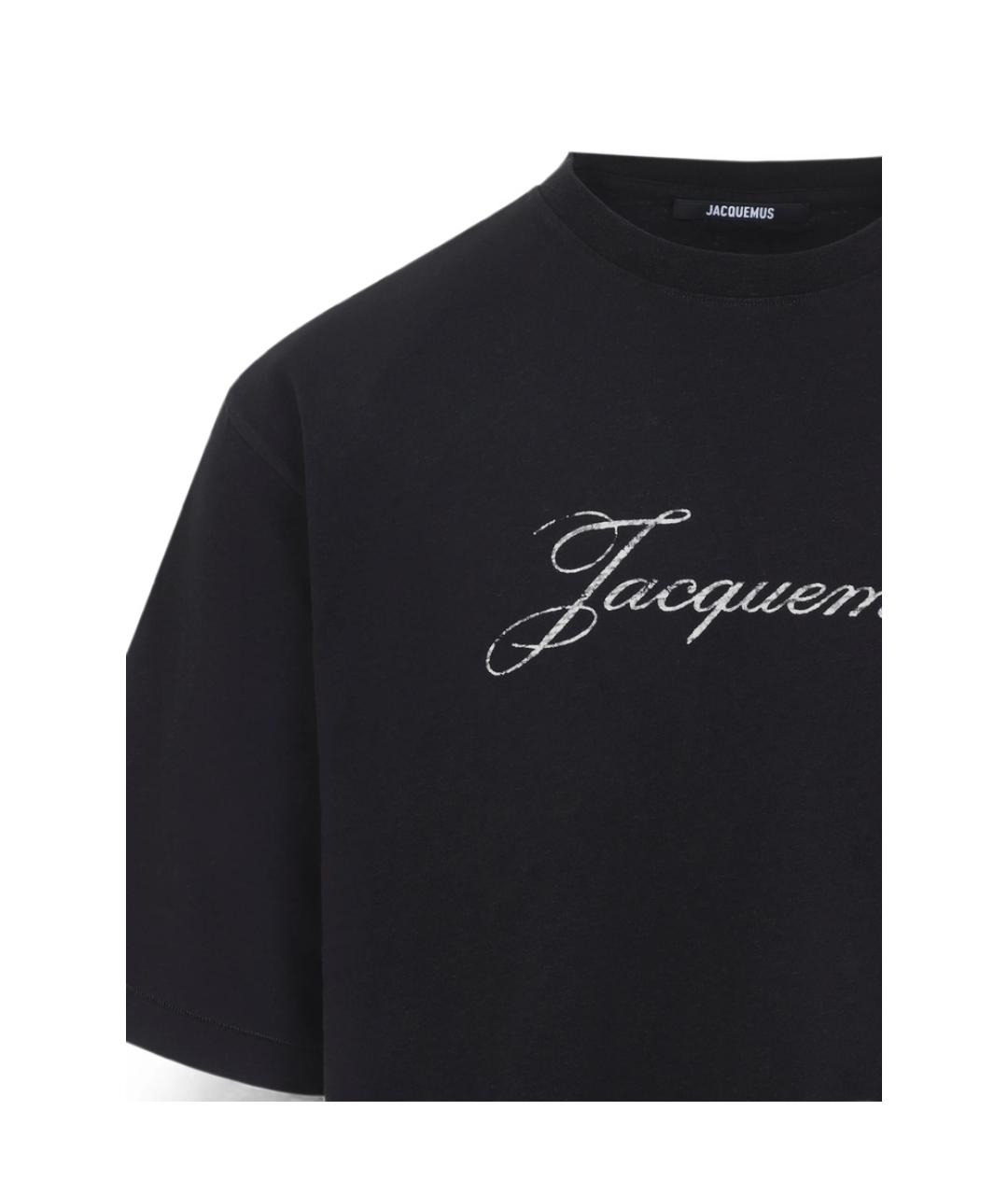 JACQUEMUS Черная хлопковая футболка, фото 2