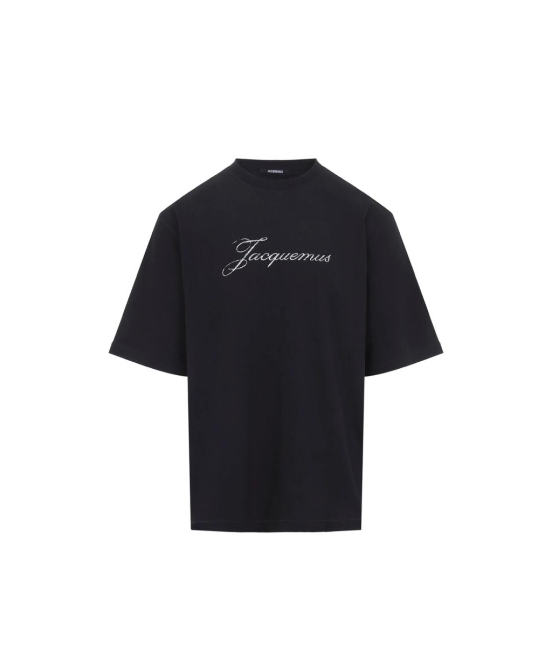 JACQUEMUS Черная хлопковая футболка, фото 1