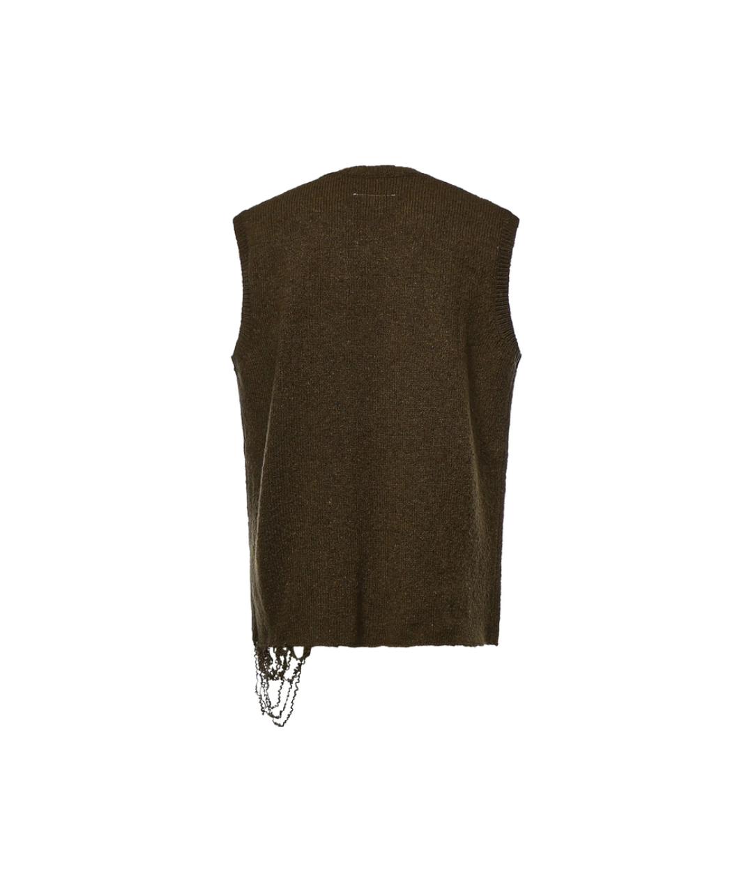 MM6 MAISON MARGIELA Зеленая шерстяная жилетка, фото 2