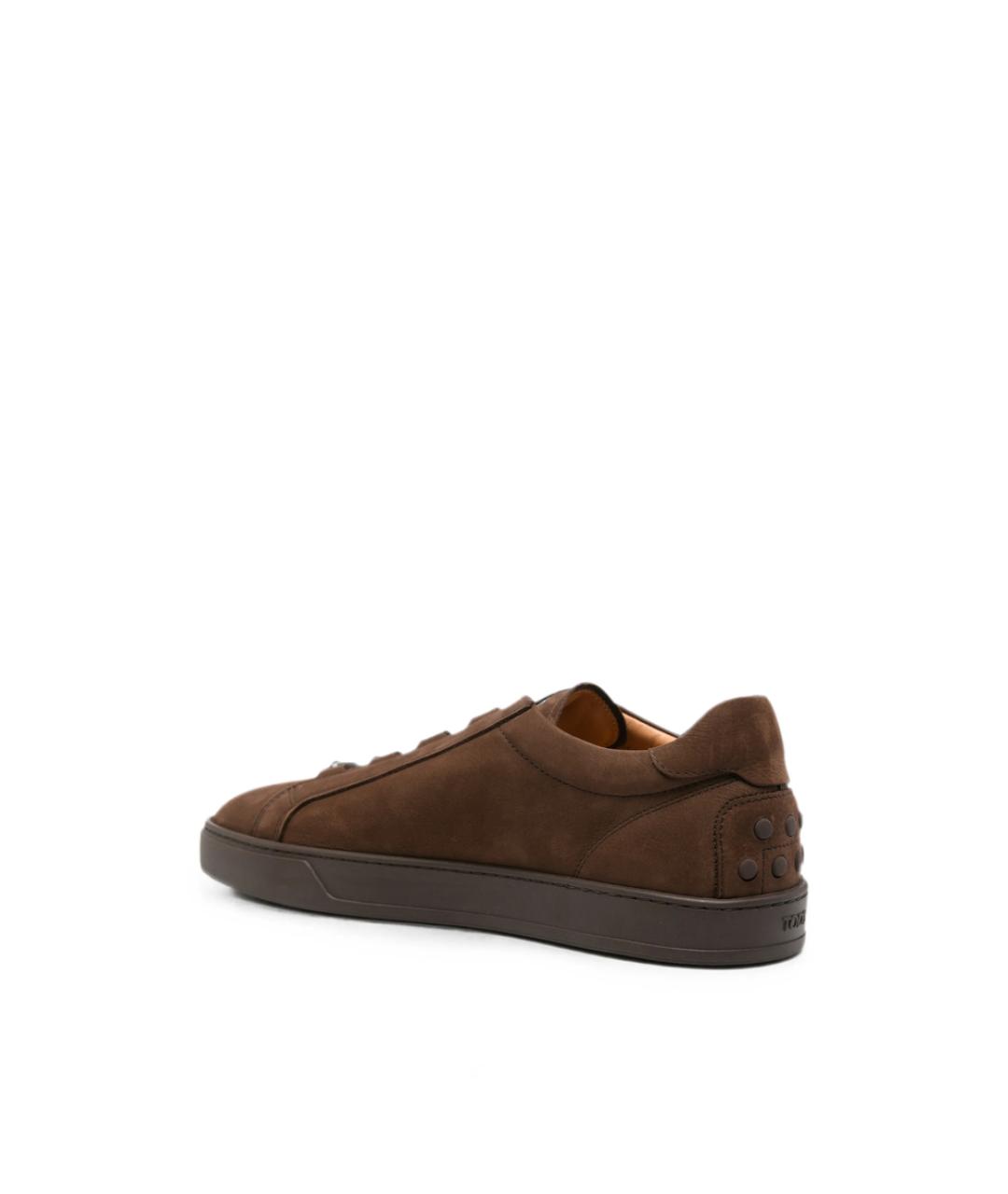 TOD'S Коричневые замшевые низкие кроссовки / кеды, фото 4