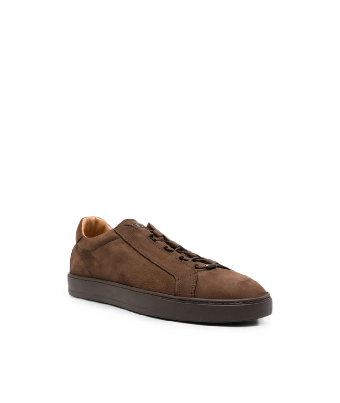 TOD'S Коричневые замшевые низкие кроссовки / кеды, фото 3