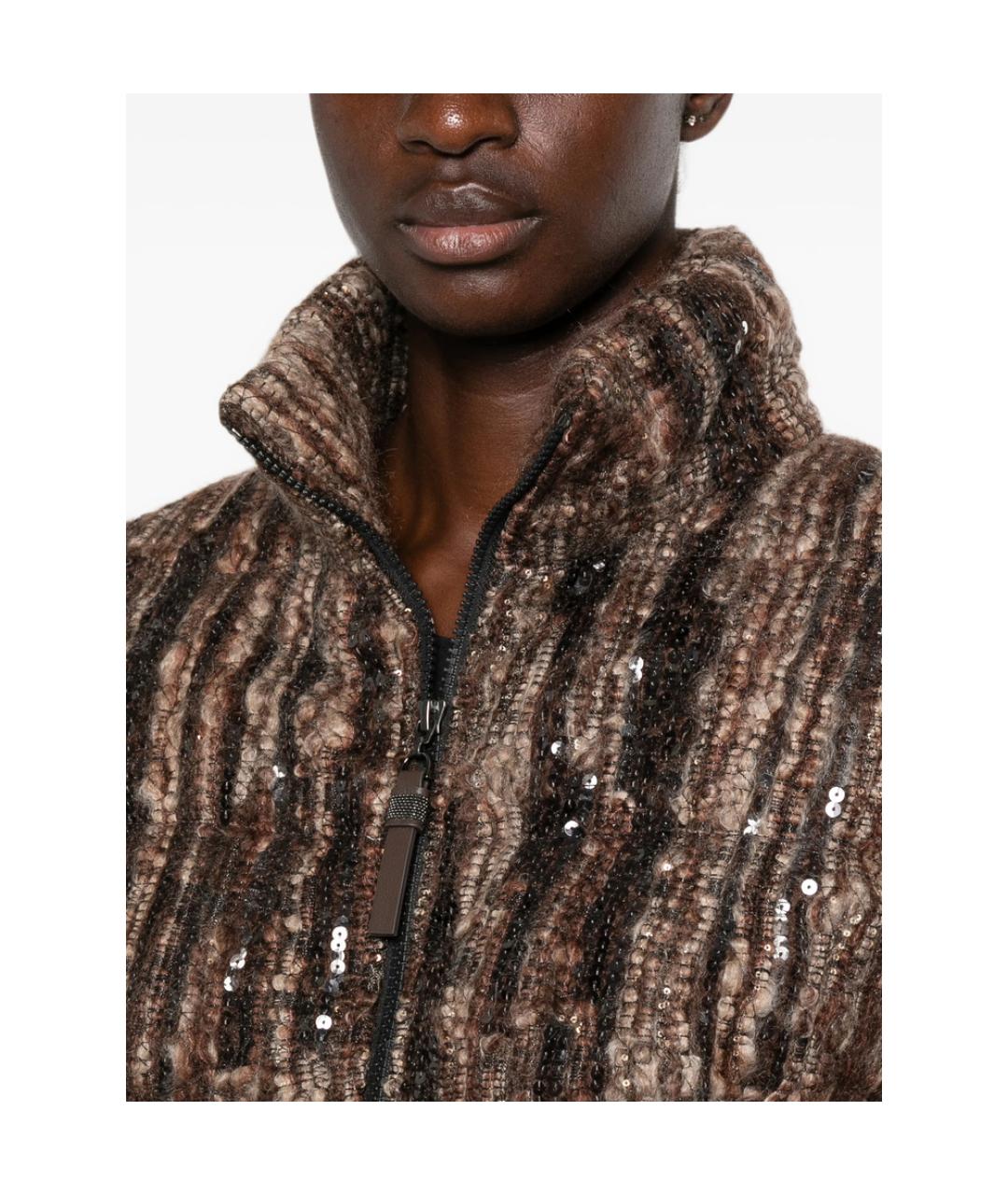 BRUNELLO CUCINELLI Коричневая шерстяная куртка, фото 4