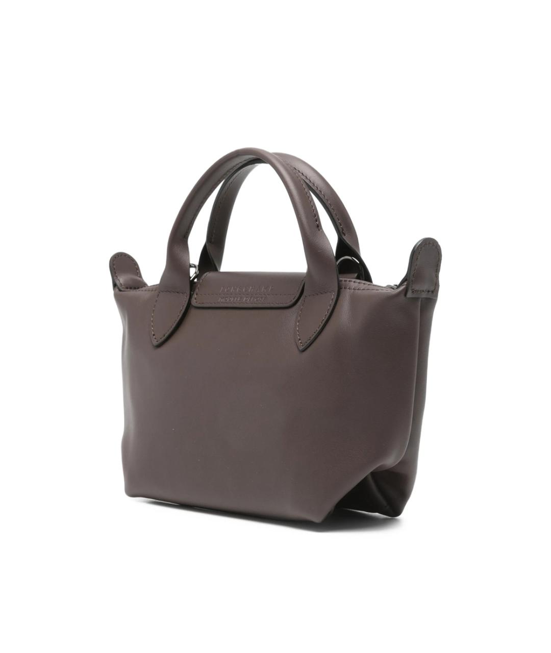 LONGCHAMP Коричневая кожаная сумка тоут, фото 3