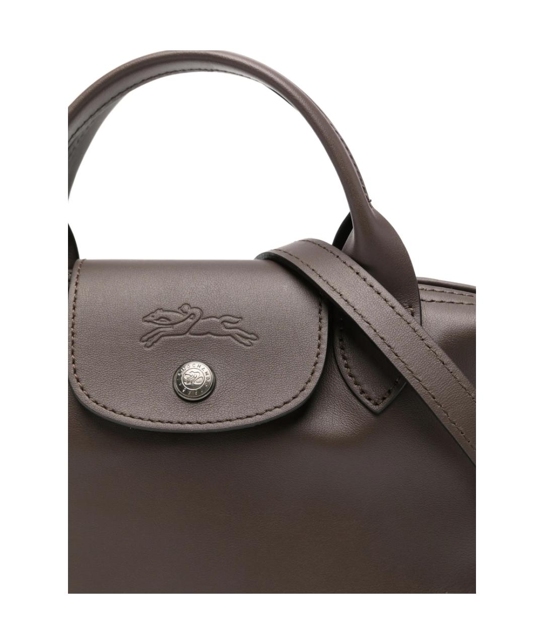 LONGCHAMP Коричневая кожаная сумка тоут, фото 4