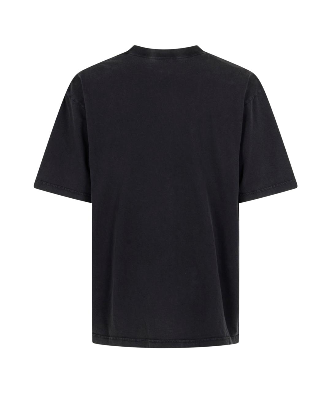 BALENCIAGA Черная хлопковая футболка, фото 2