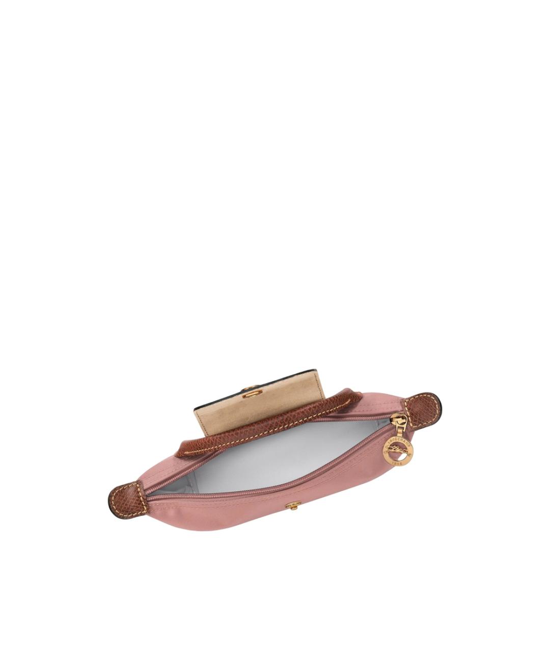 LONGCHAMP Розовая синтетическая сумка с короткими ручками, фото 3