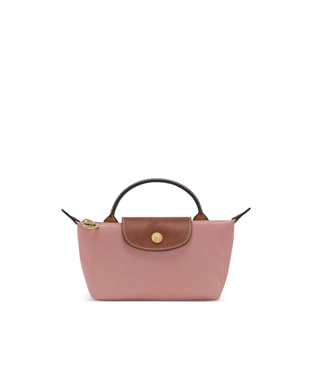 LONGCHAMP Розовая синтетическая сумка с короткими ручками, фото 1