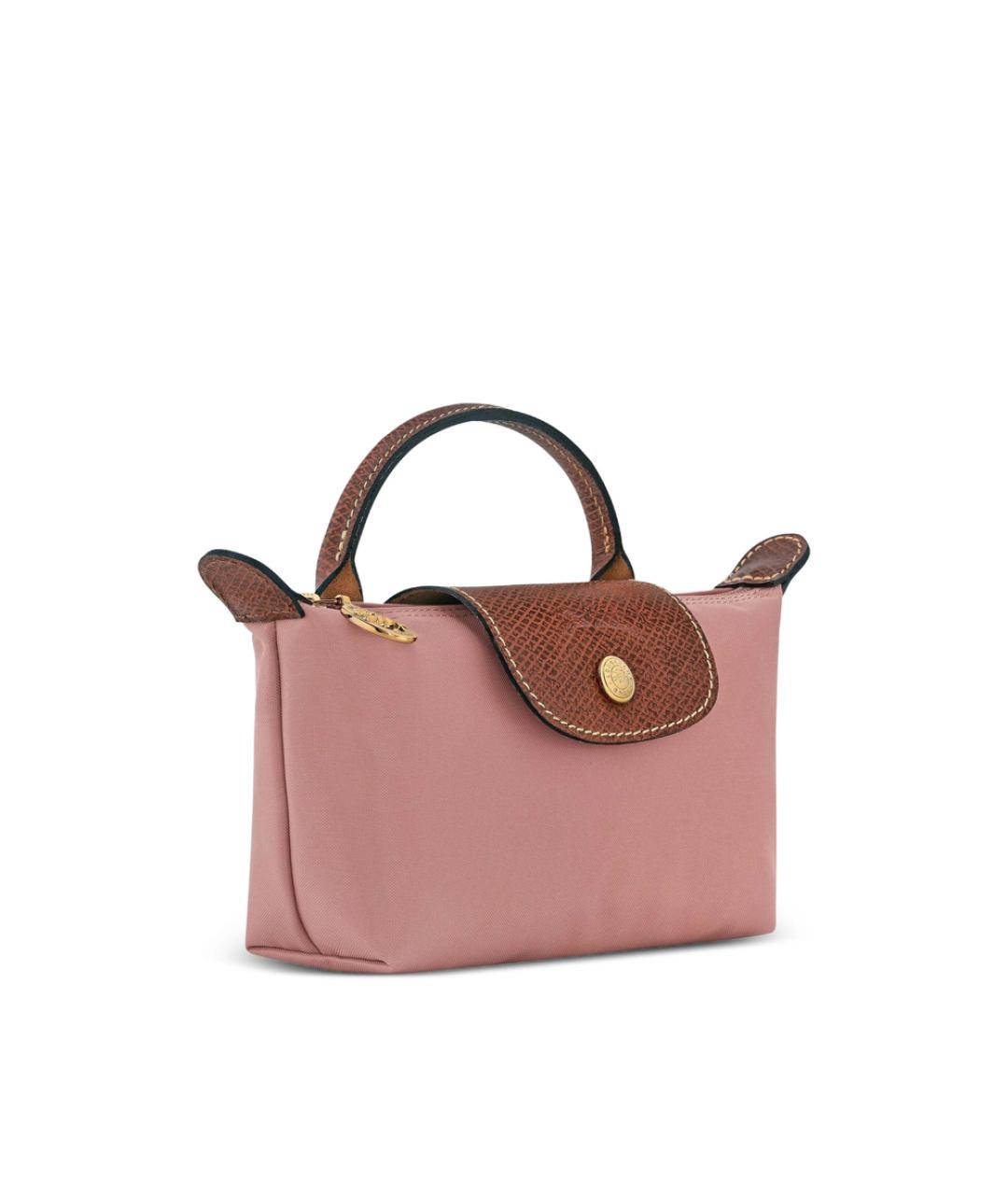 LONGCHAMP Розовая синтетическая сумка с короткими ручками, фото 5