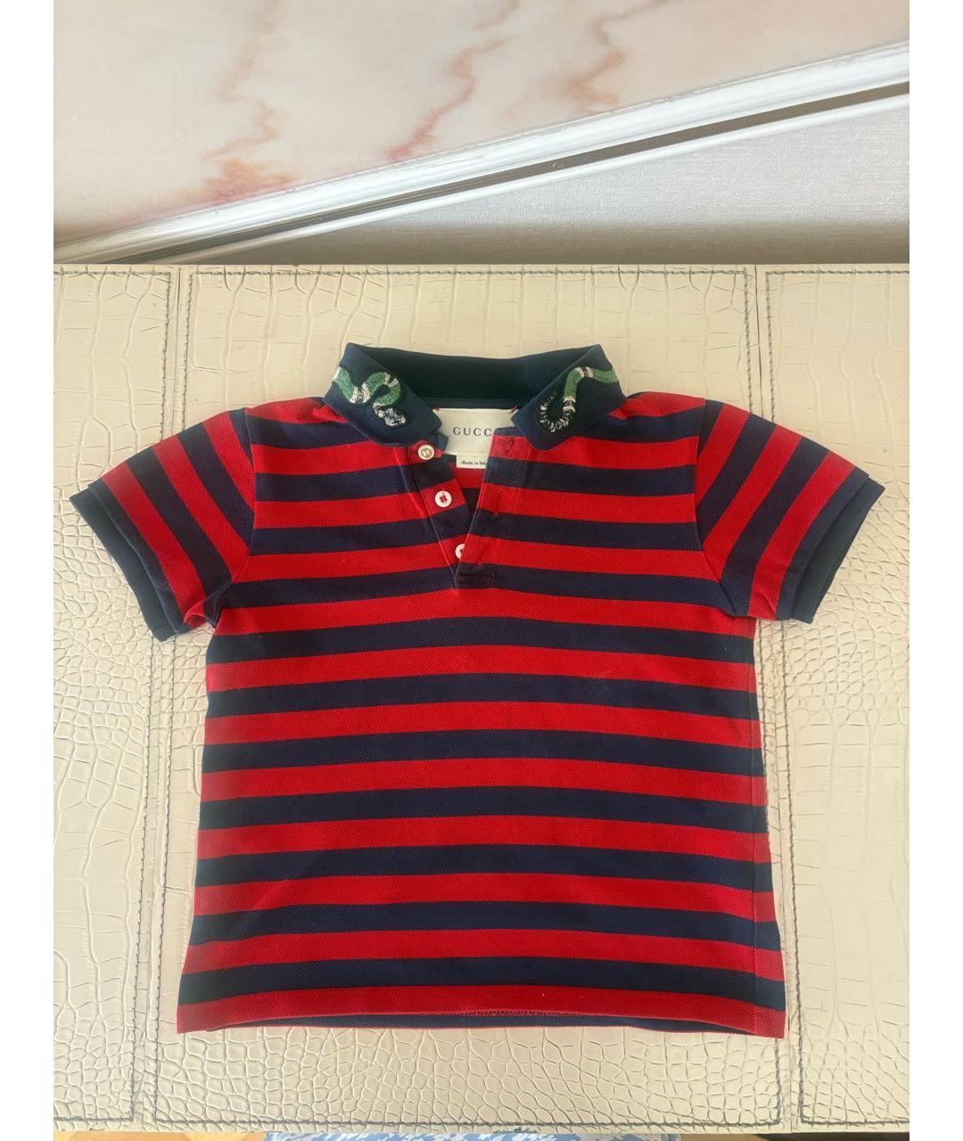 GUCCI KIDS Красная хлопковая детская футболка, фото 8