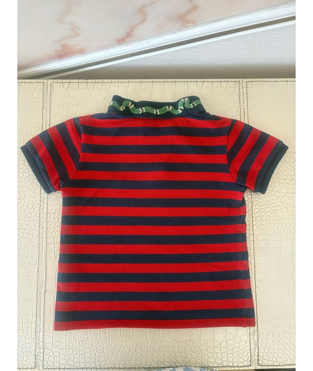 GUCCI KIDS Красная хлопковая детская футболка, фото 2
