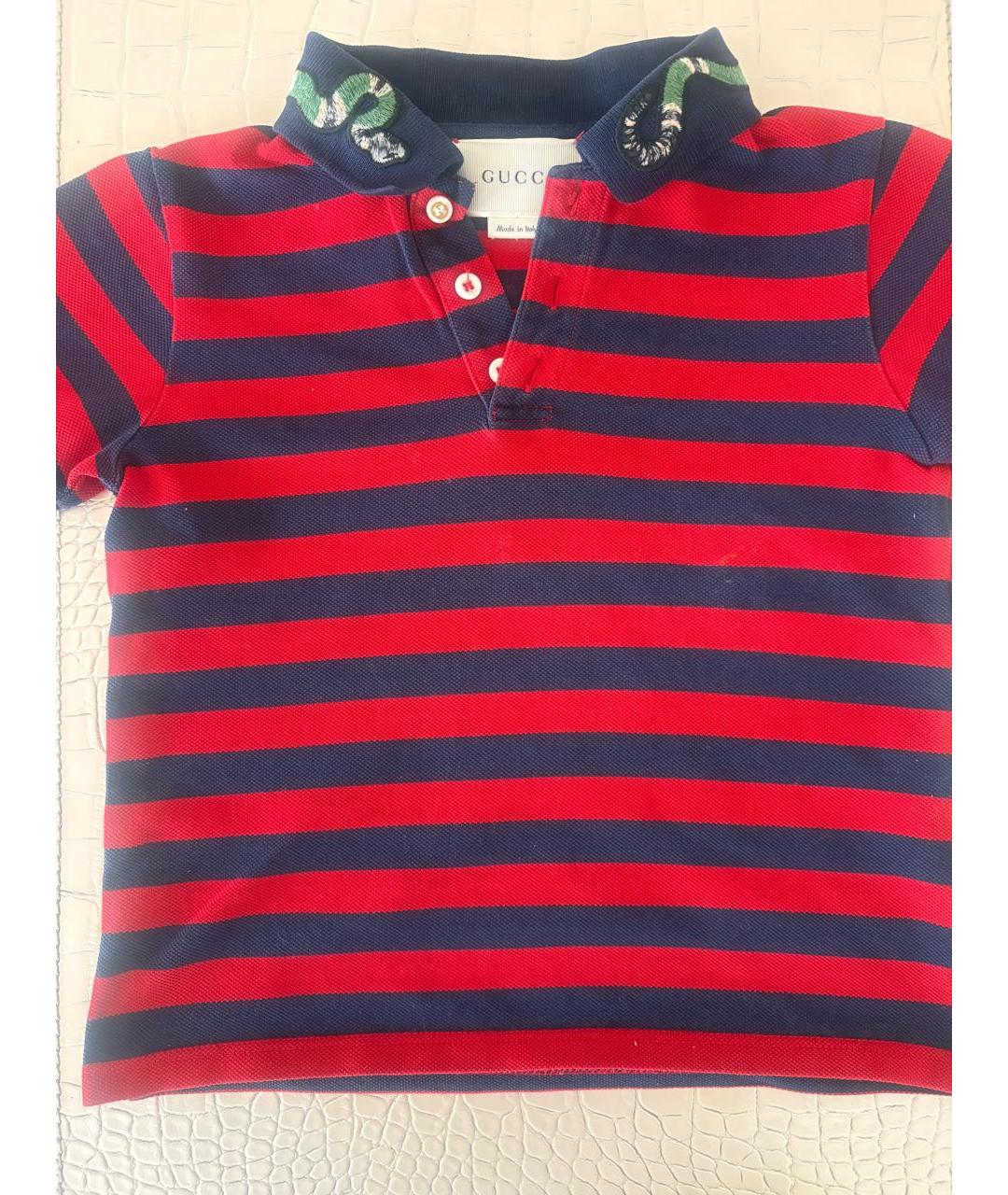 GUCCI KIDS Красная хлопковая детская футболка, фото 3
