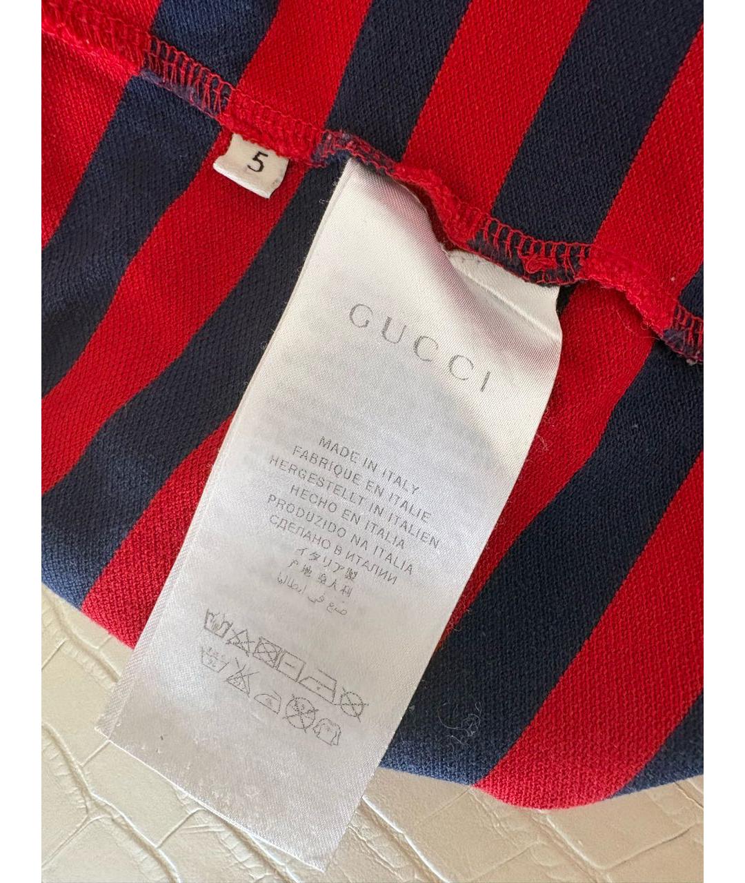 GUCCI KIDS Красная хлопковая детская футболка, фото 7