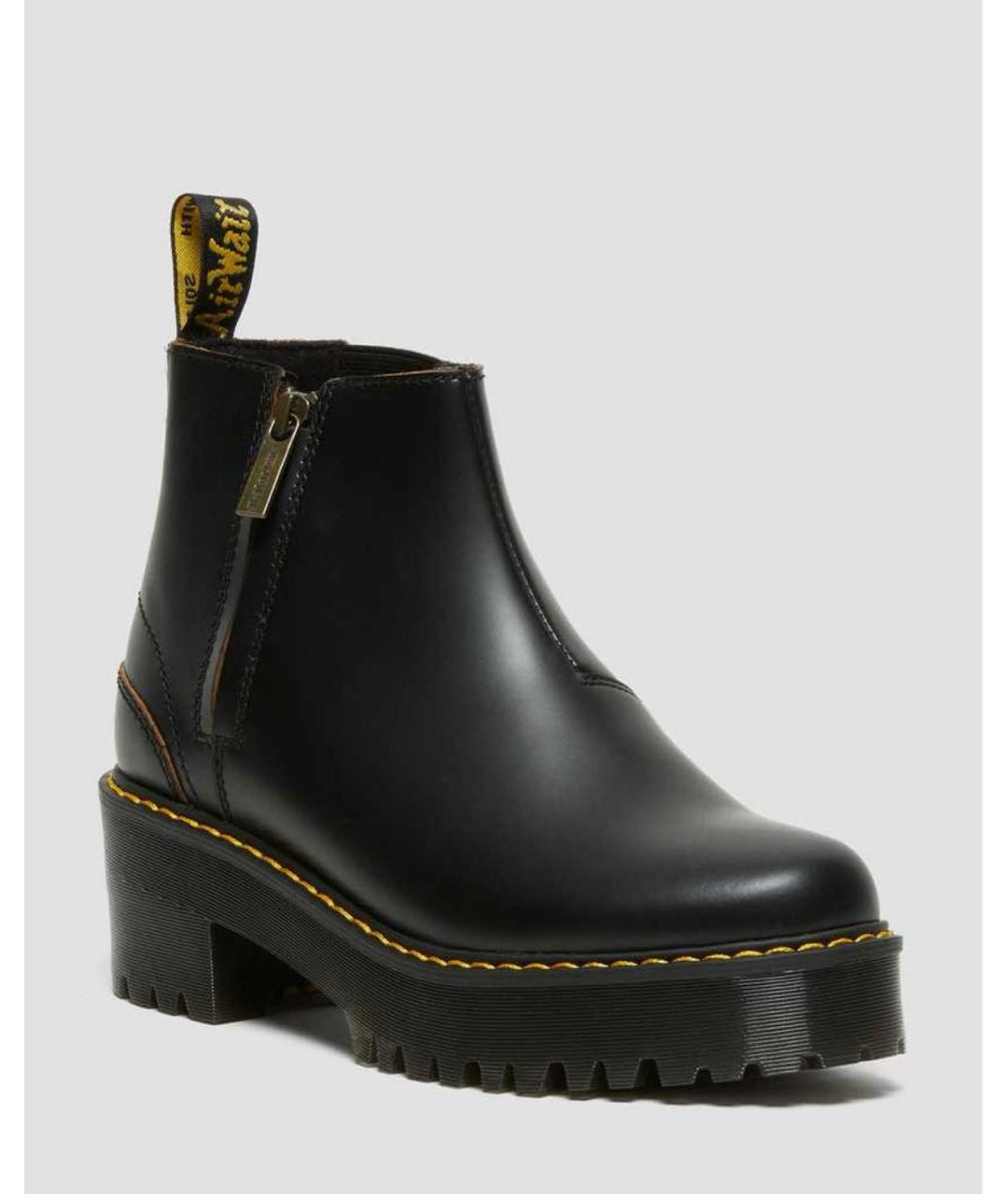 DR. MARTENS Черные кожаные высокие ботинки, фото 5