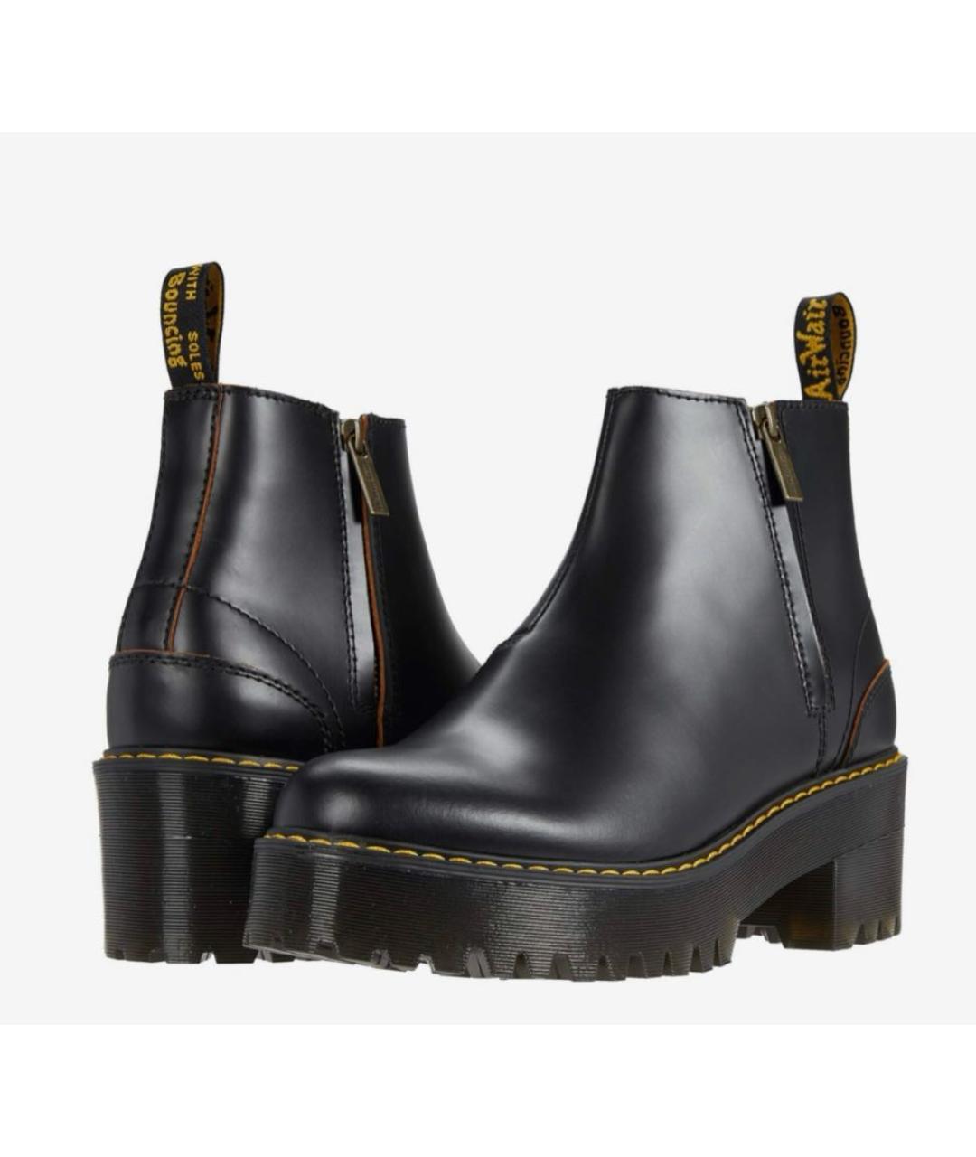DR. MARTENS Черные кожаные высокие ботинки, фото 3