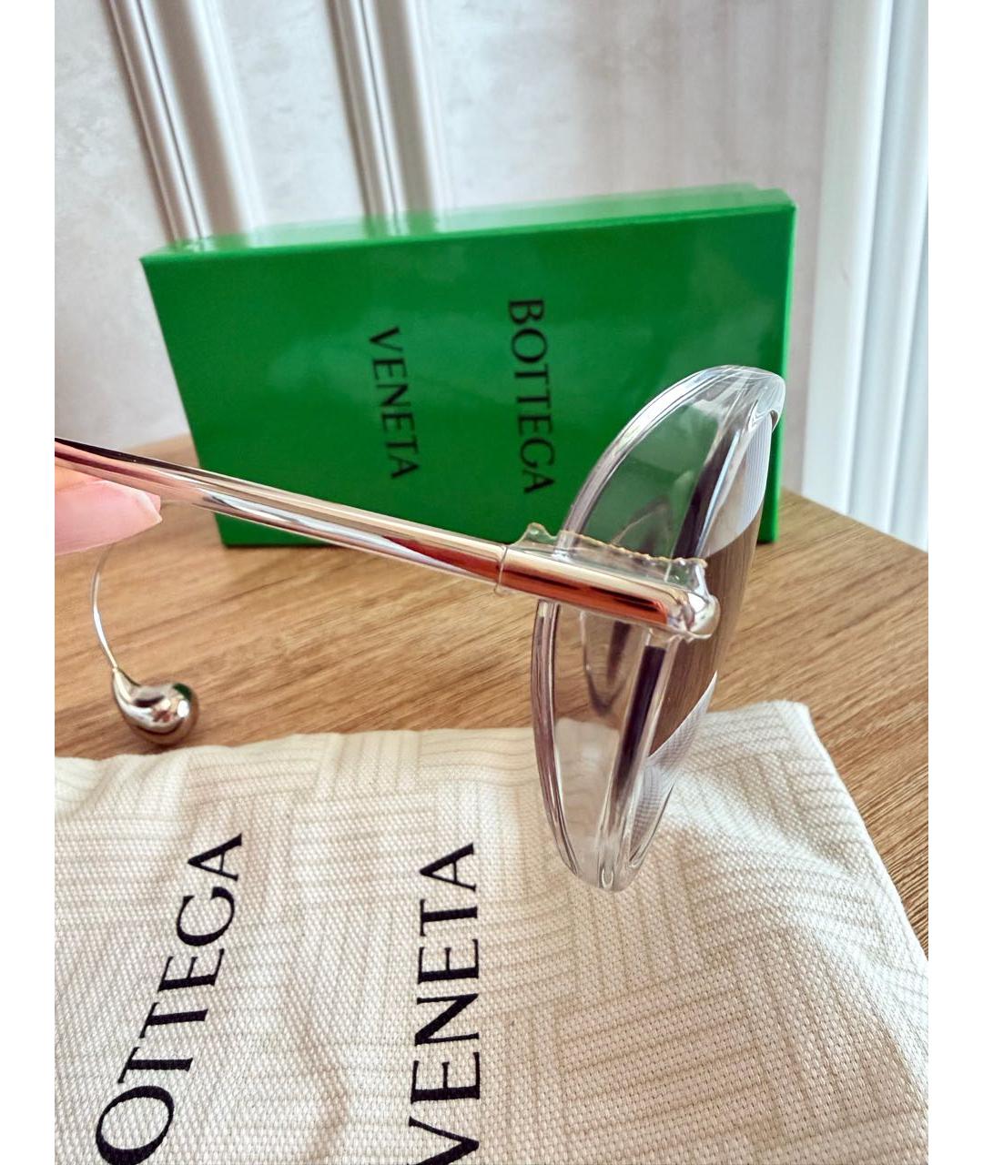 BOTTEGA VENETA Серые металлические солнцезащитные очки, фото 3