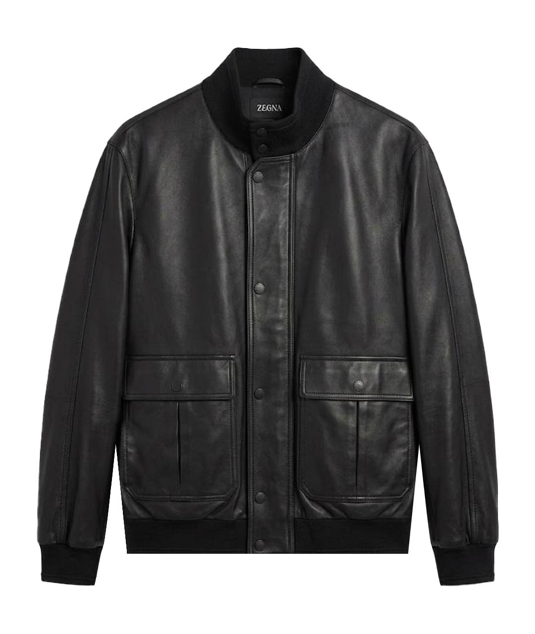 ZEGNA Черная кожаная куртка, фото 1