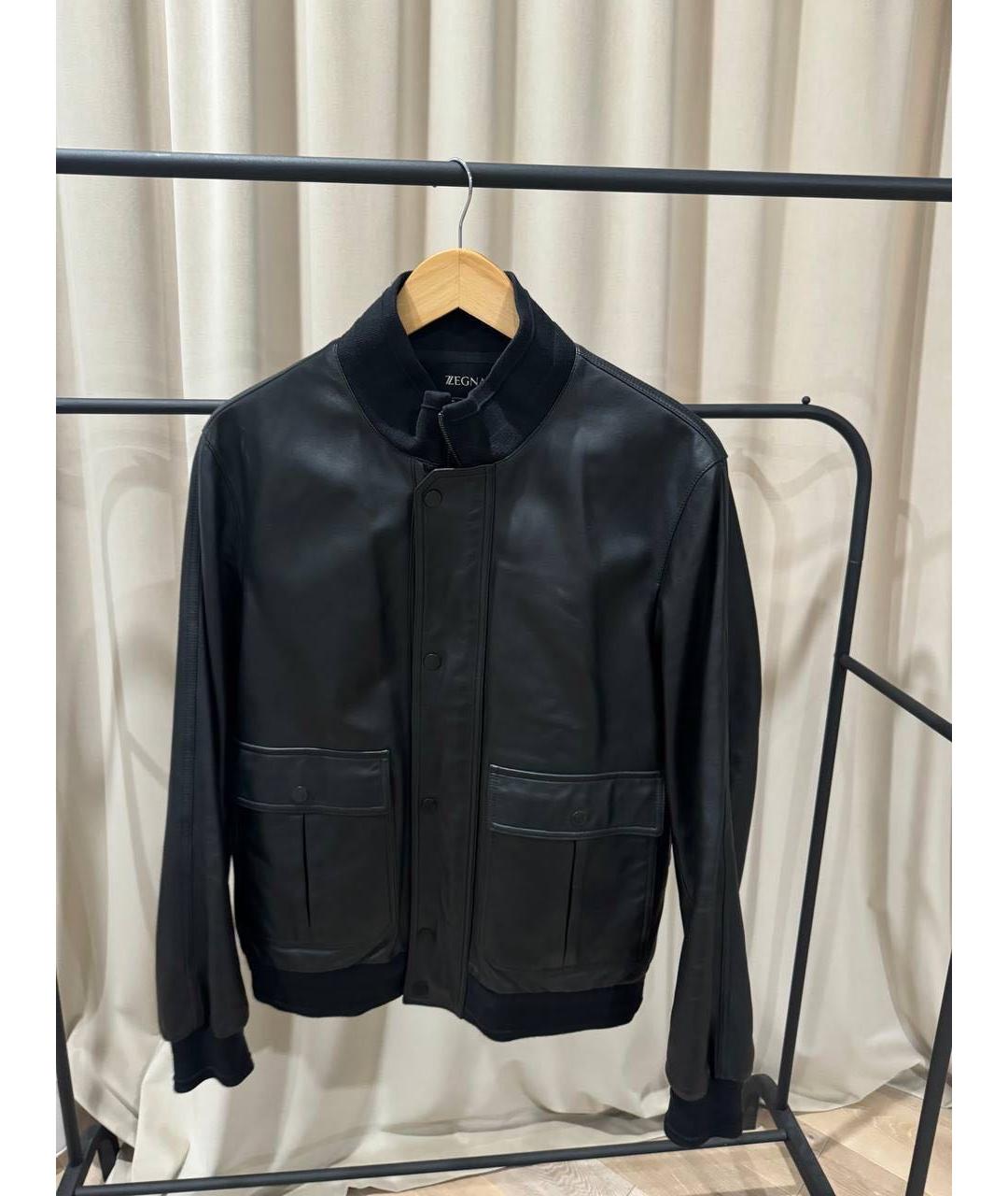 ZEGNA Черная кожаная куртка, фото 5