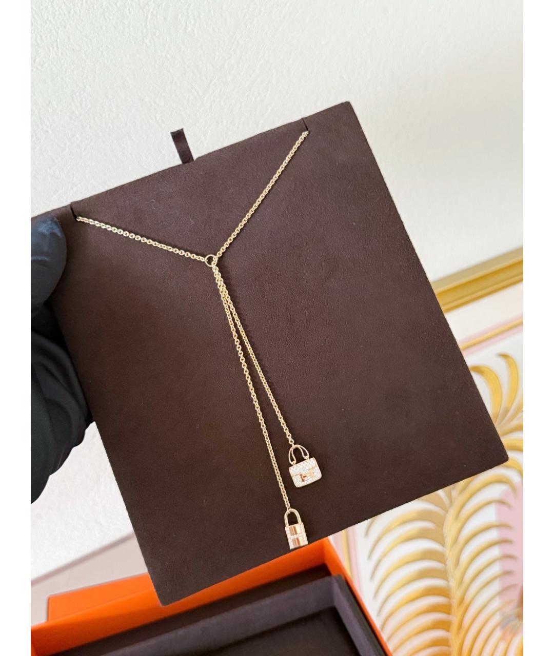 HERMES Золотое колье из розового золота, фото 4