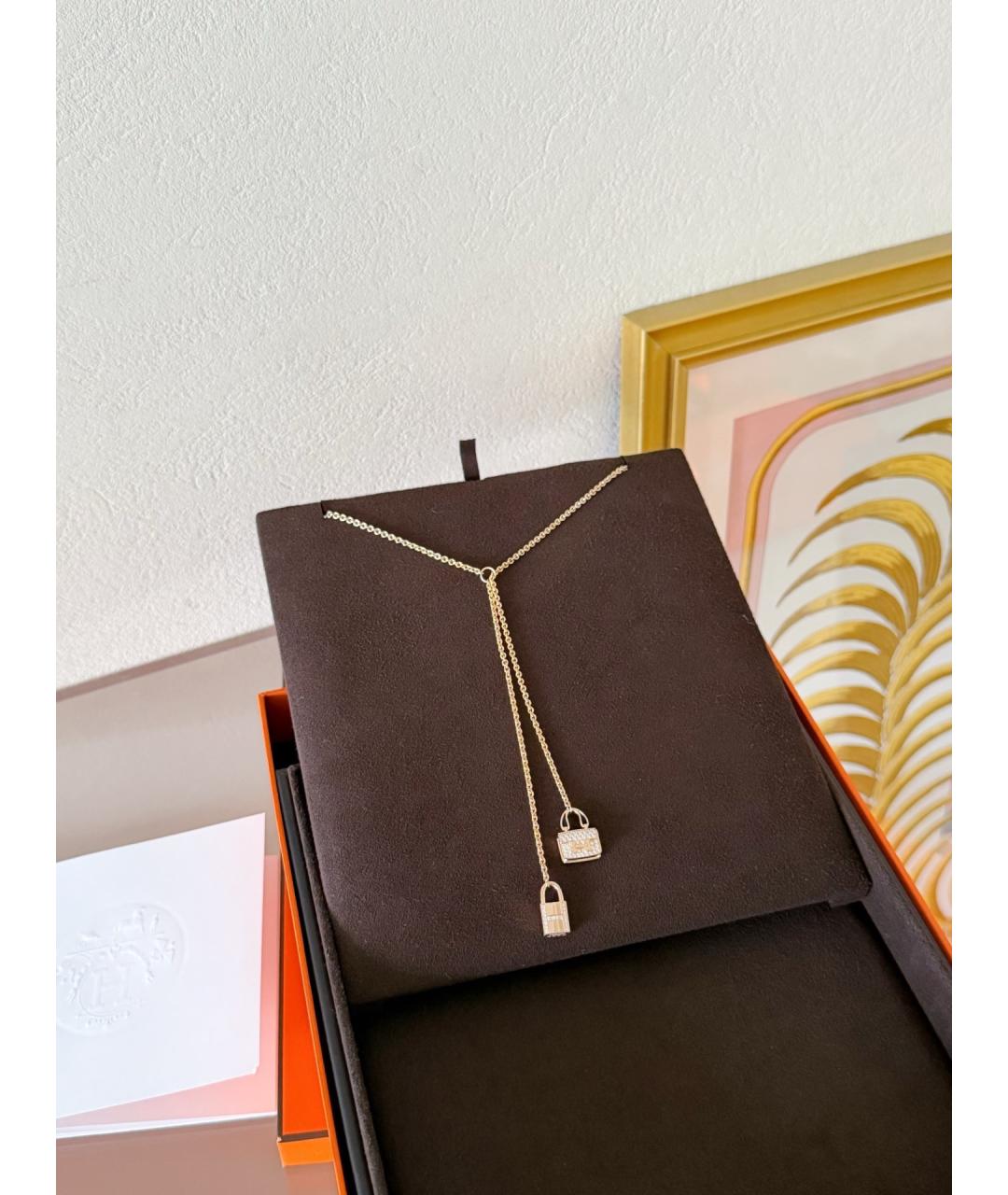 HERMES Золотое колье из розового золота, фото 3