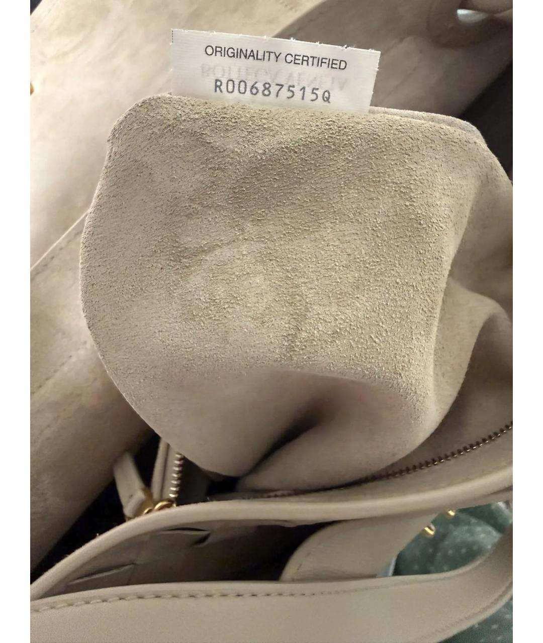 BOTTEGA VENETA Бежевая кожаная сумка с короткими ручками, фото 5