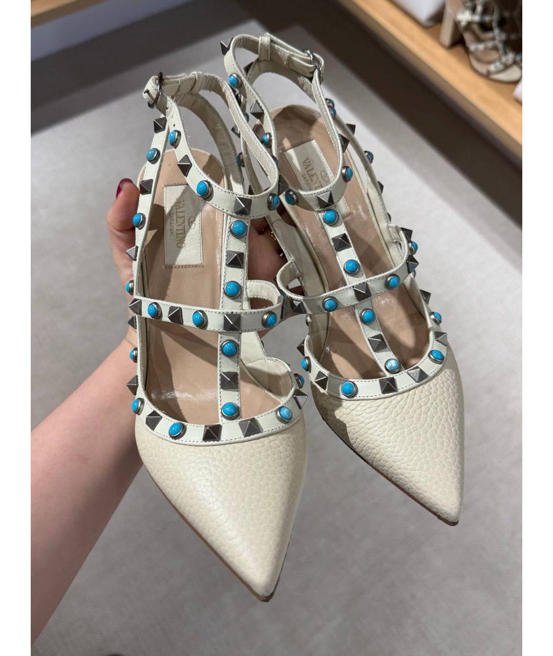 VALENTINO Белые кожаные туфли, фото 5