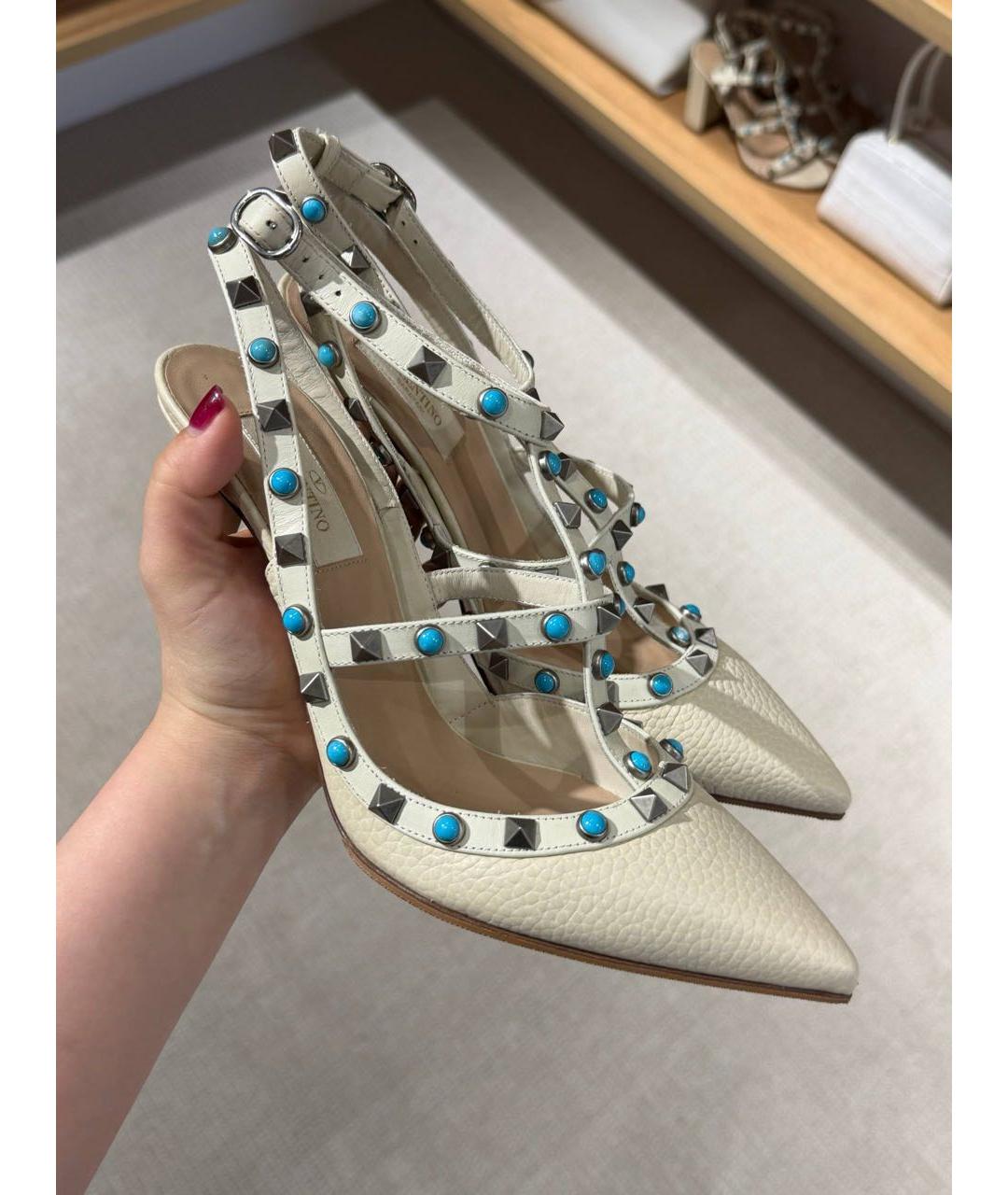 VALENTINO Белые кожаные туфли, фото 2
