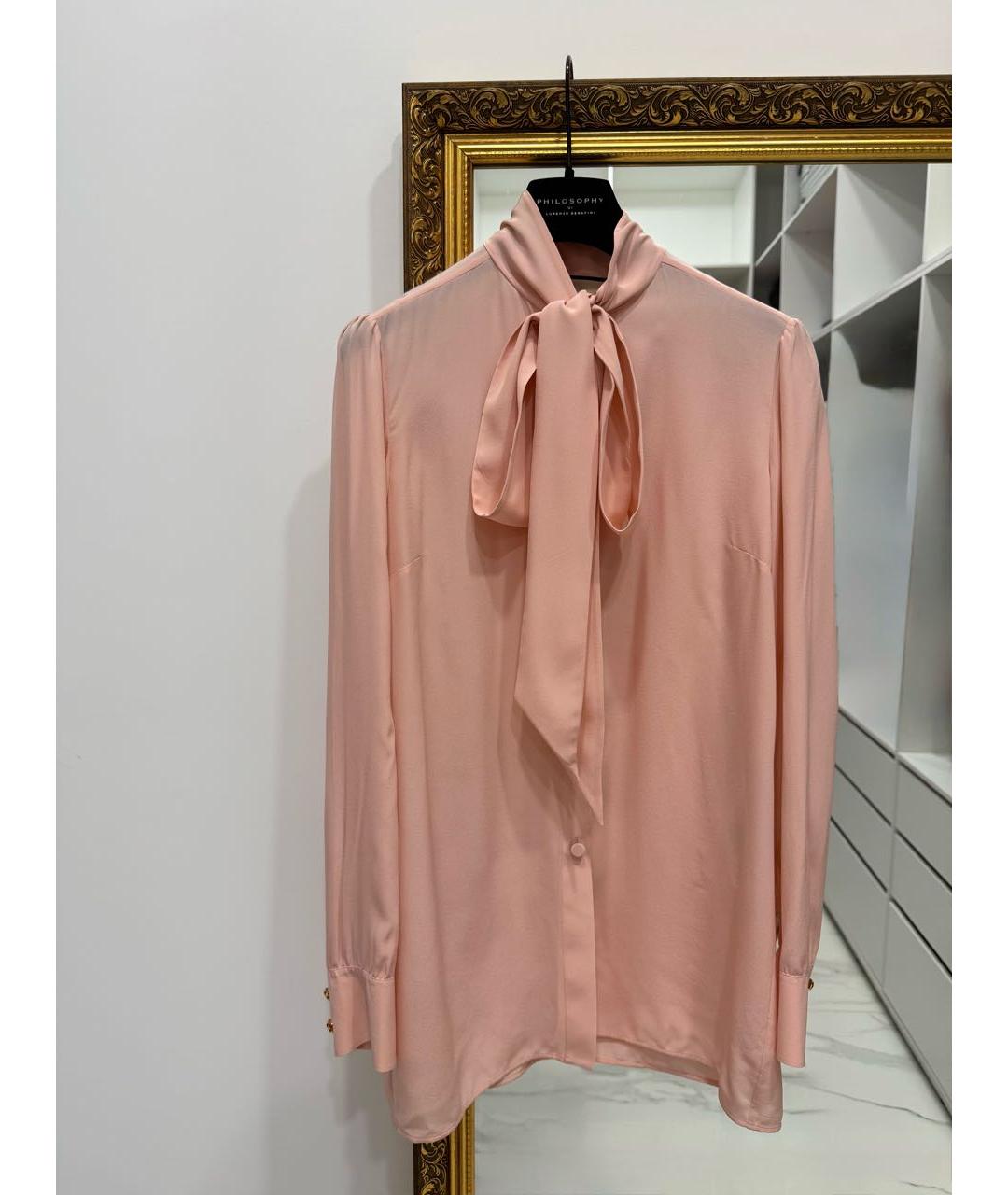 GUCCI Коралловая шелковая блузы, фото 8