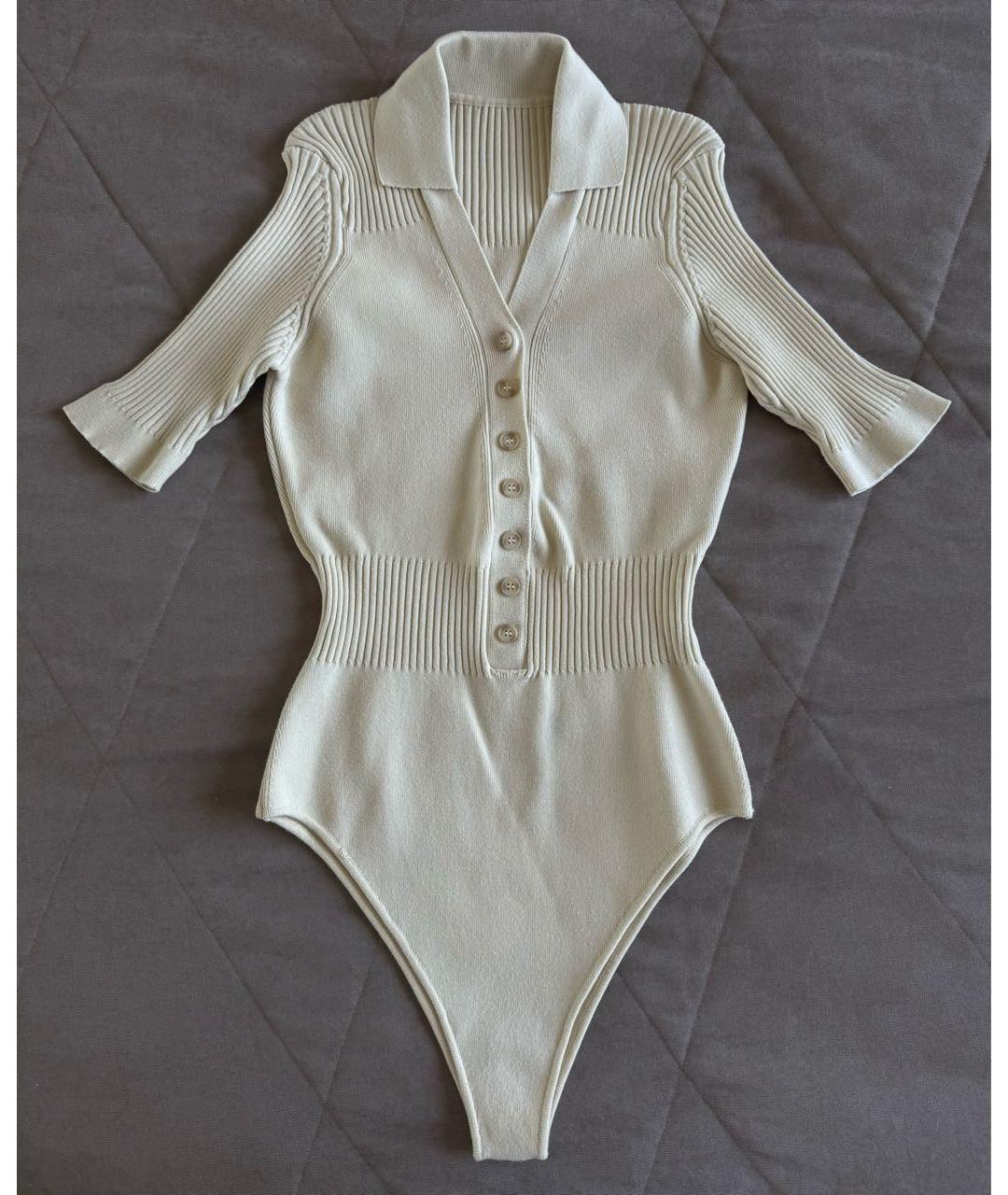 JACQUEMUS Бежевое вискозное боди, фото 6