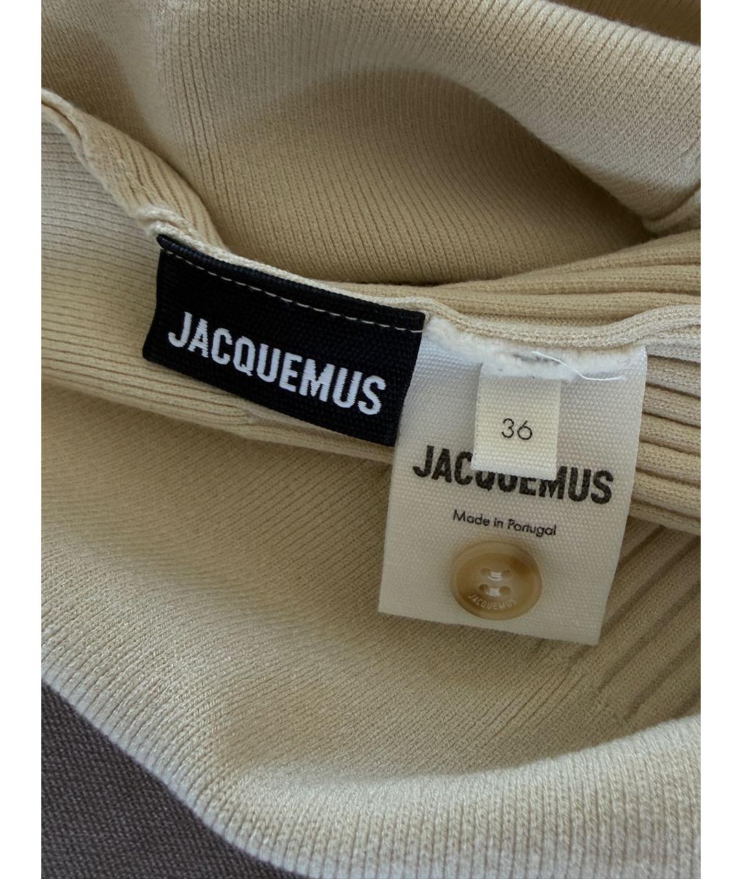 JACQUEMUS Бежевое вискозное боди, фото 4