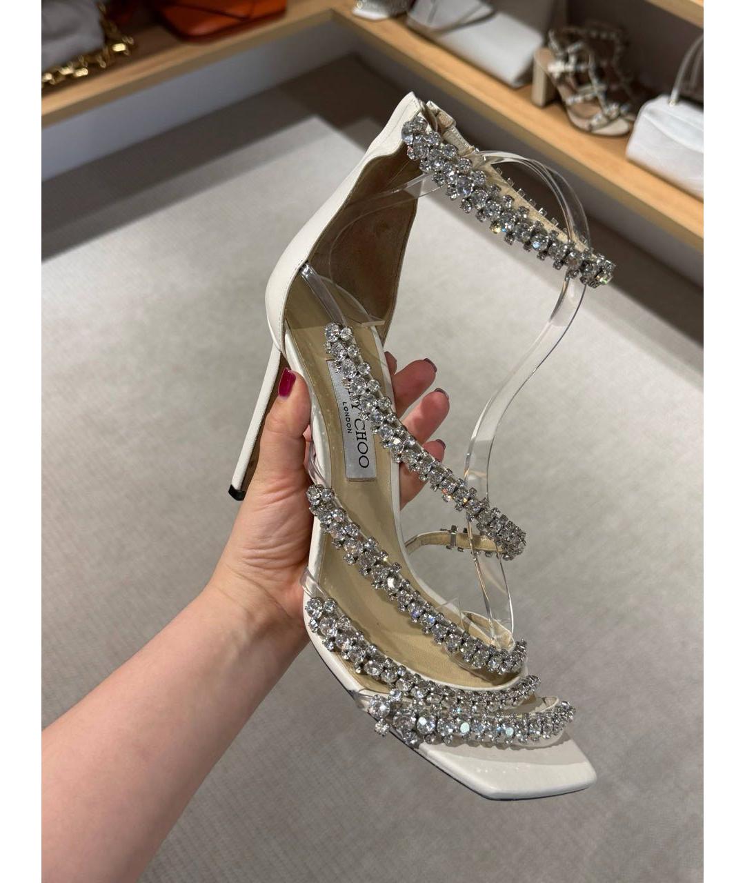 JIMMY CHOO Бежевые босоножки, фото 5