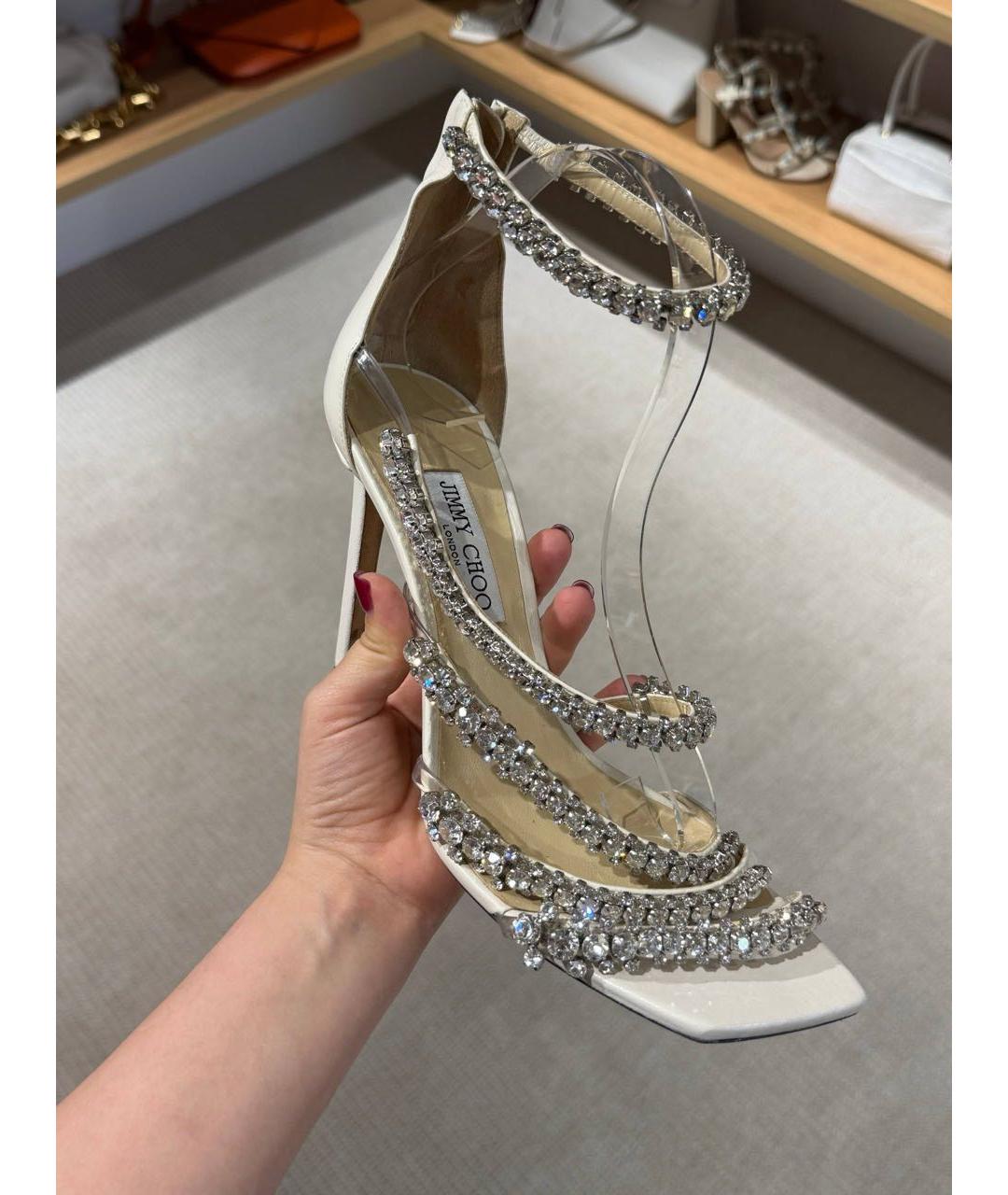 JIMMY CHOO Бежевые босоножки, фото 7