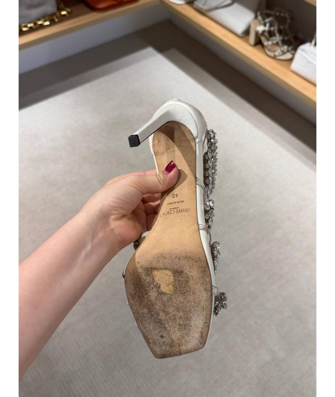 JIMMY CHOO Бежевые босоножки, фото 4