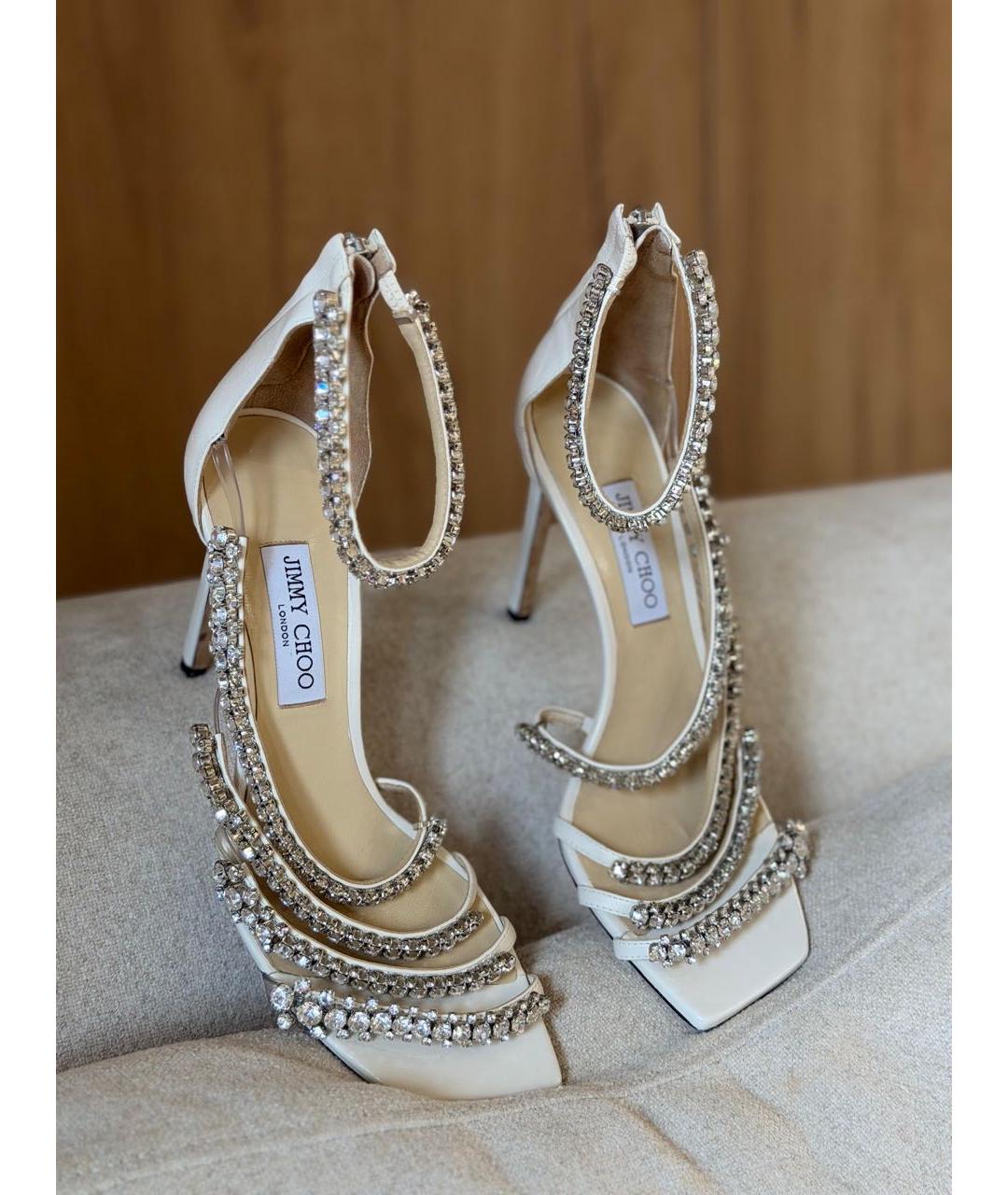 JIMMY CHOO Бежевые босоножки, фото 6