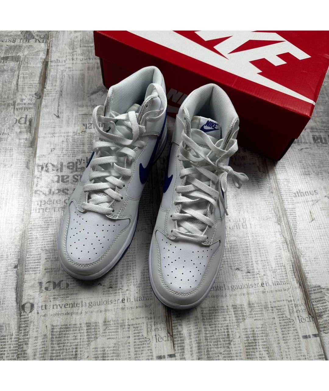 NIKE Белые кожаные высокие кроссовки / кеды, фото 3