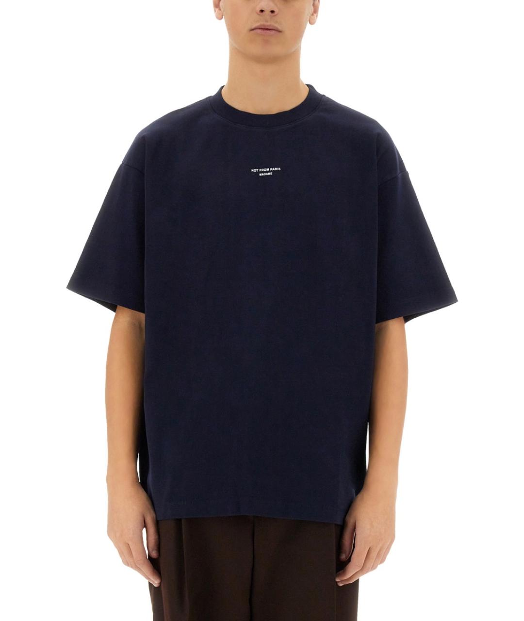 Drole de Monsieur Синяя хлопковая футболка, фото 1